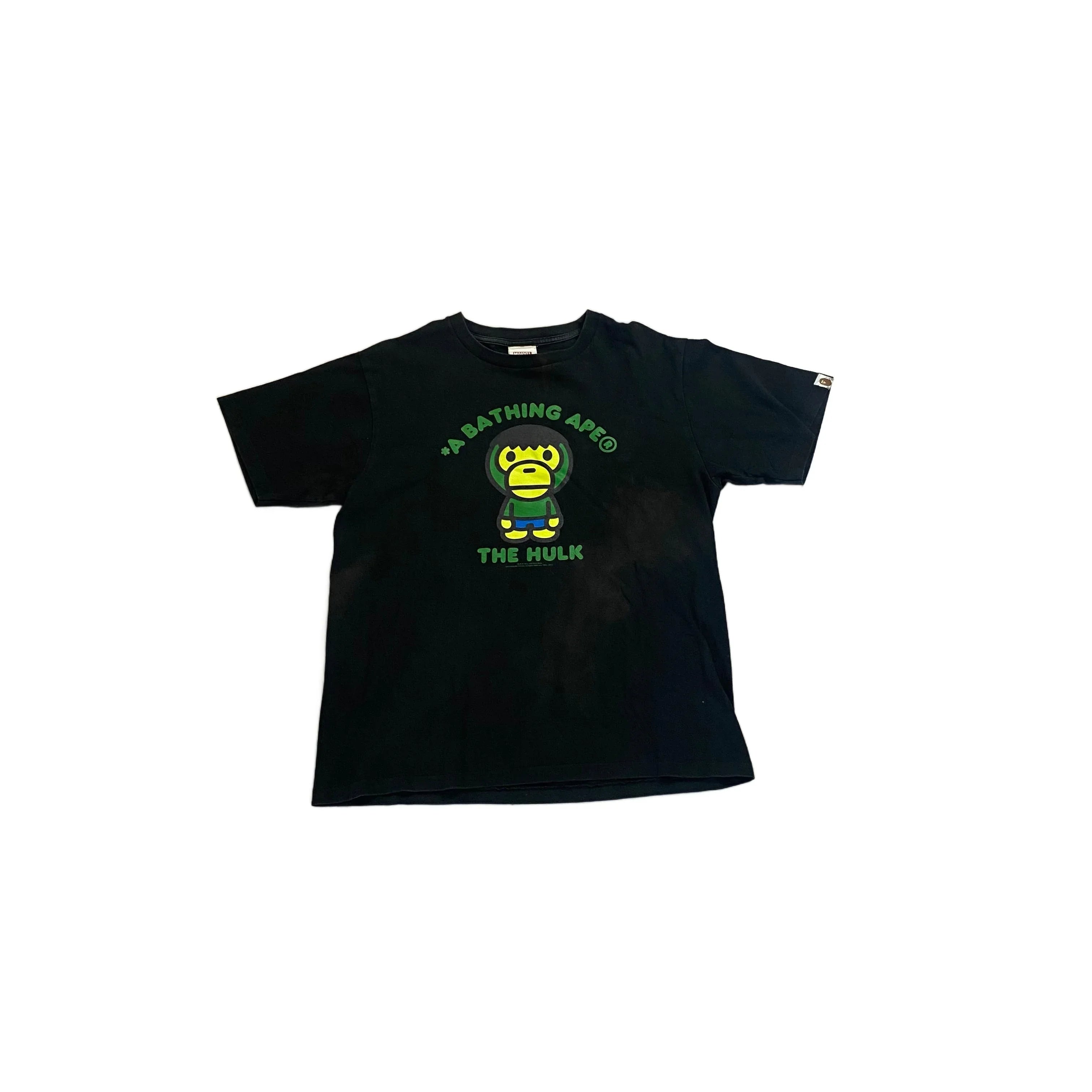 Black A Bathing Ape (BAPE) x Hulk Tee - L