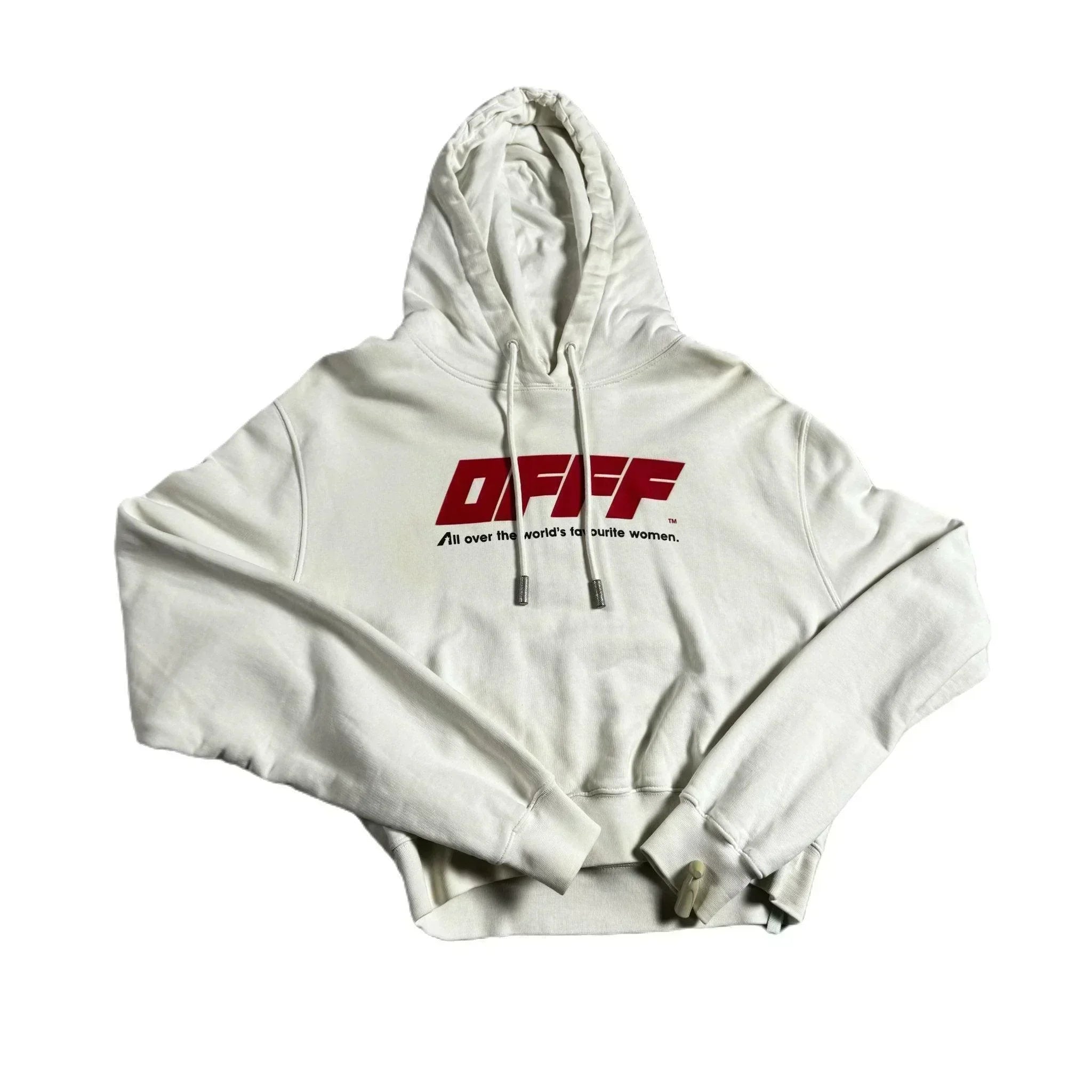 Women's White Off-White Hoodie - M