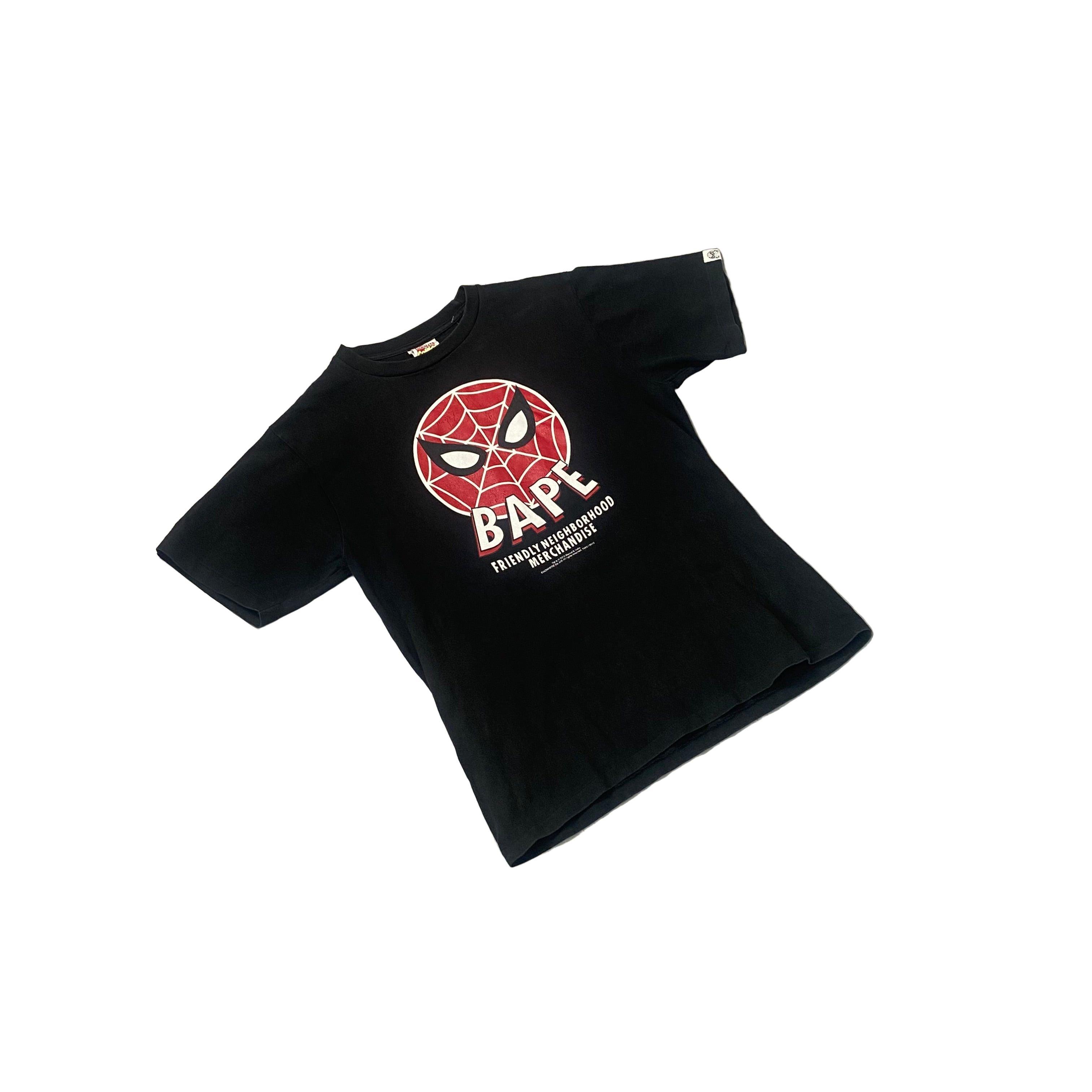 Black A Bathing Ape (BAPE) x Spiderman Tee - M