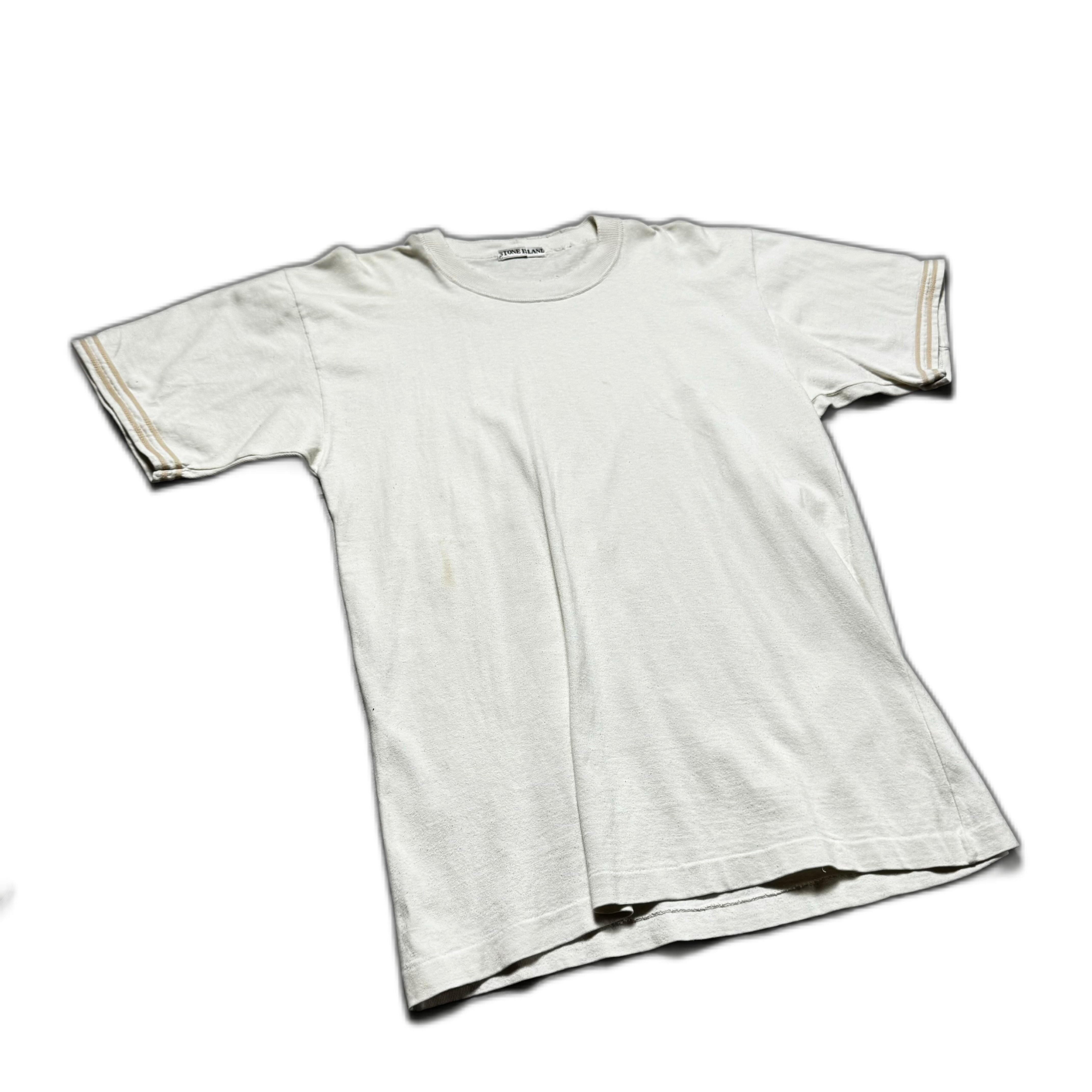 Vintage 90s White Stone Island Tee - XL