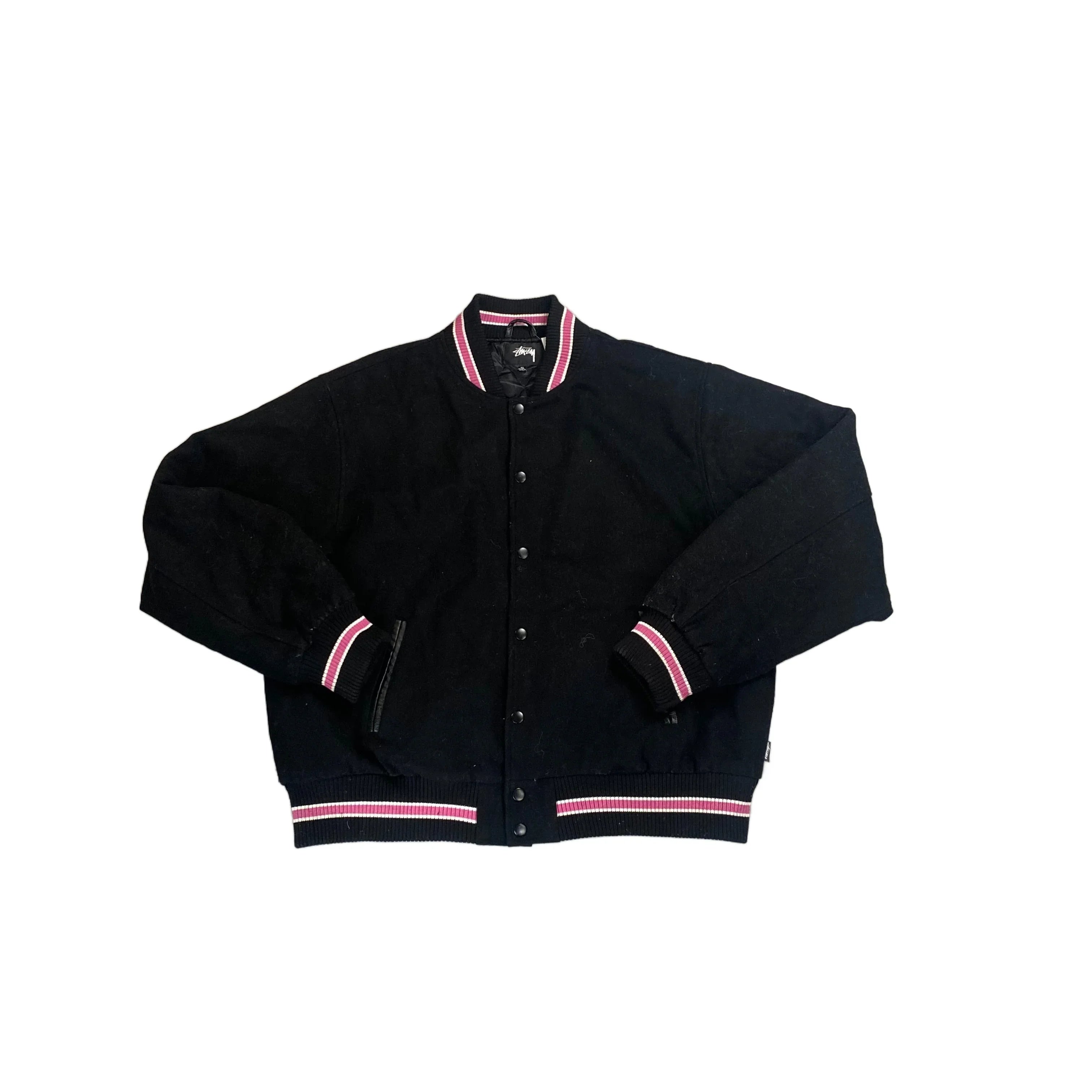 Black Stussy Varsity Jacket - XL