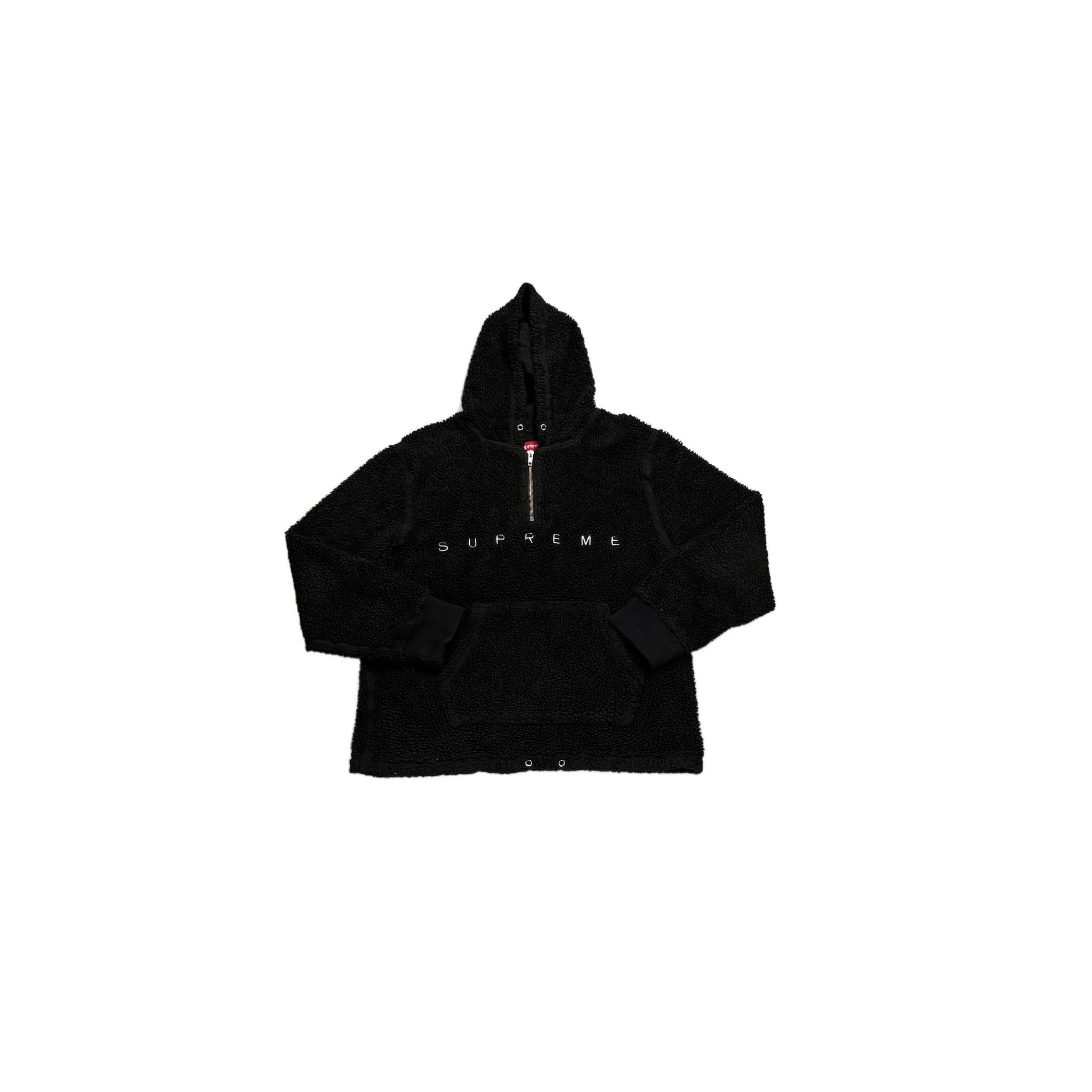 Black Supreme 1/4 Zip Hoodie - L