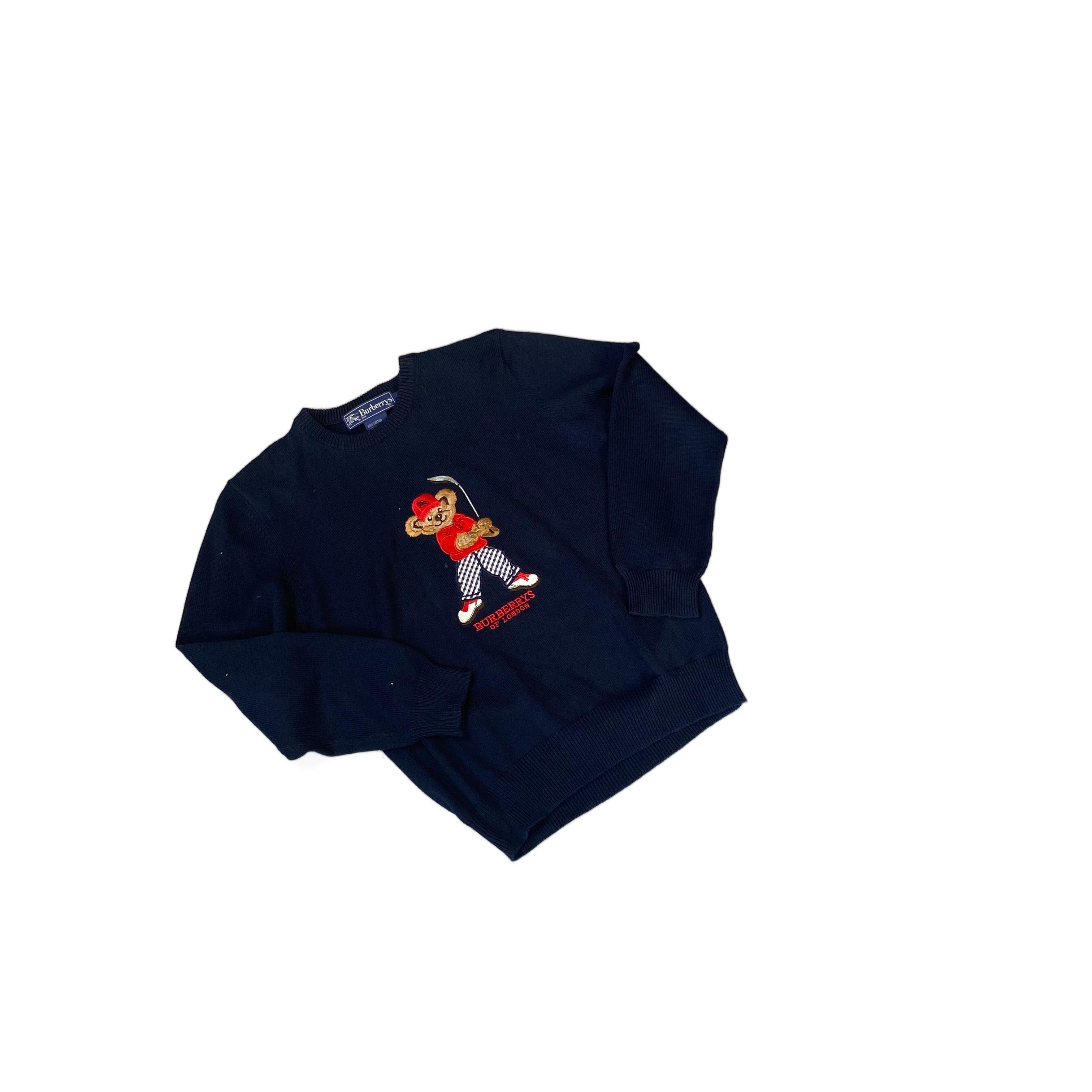 Vintage Navy Blue Burberry Sweatshirt - M
