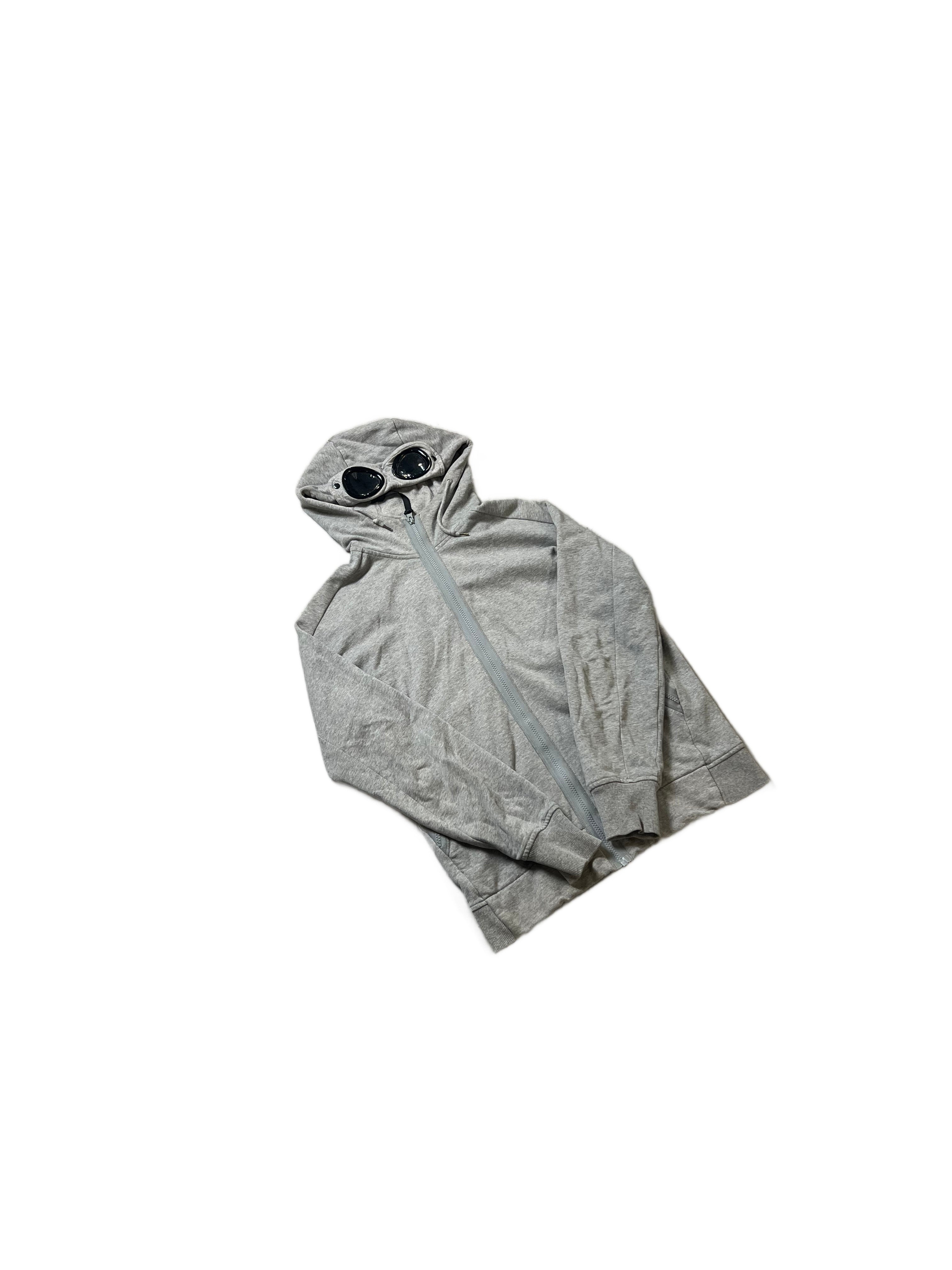 Grey CP Company Zip Up Hoodie - L