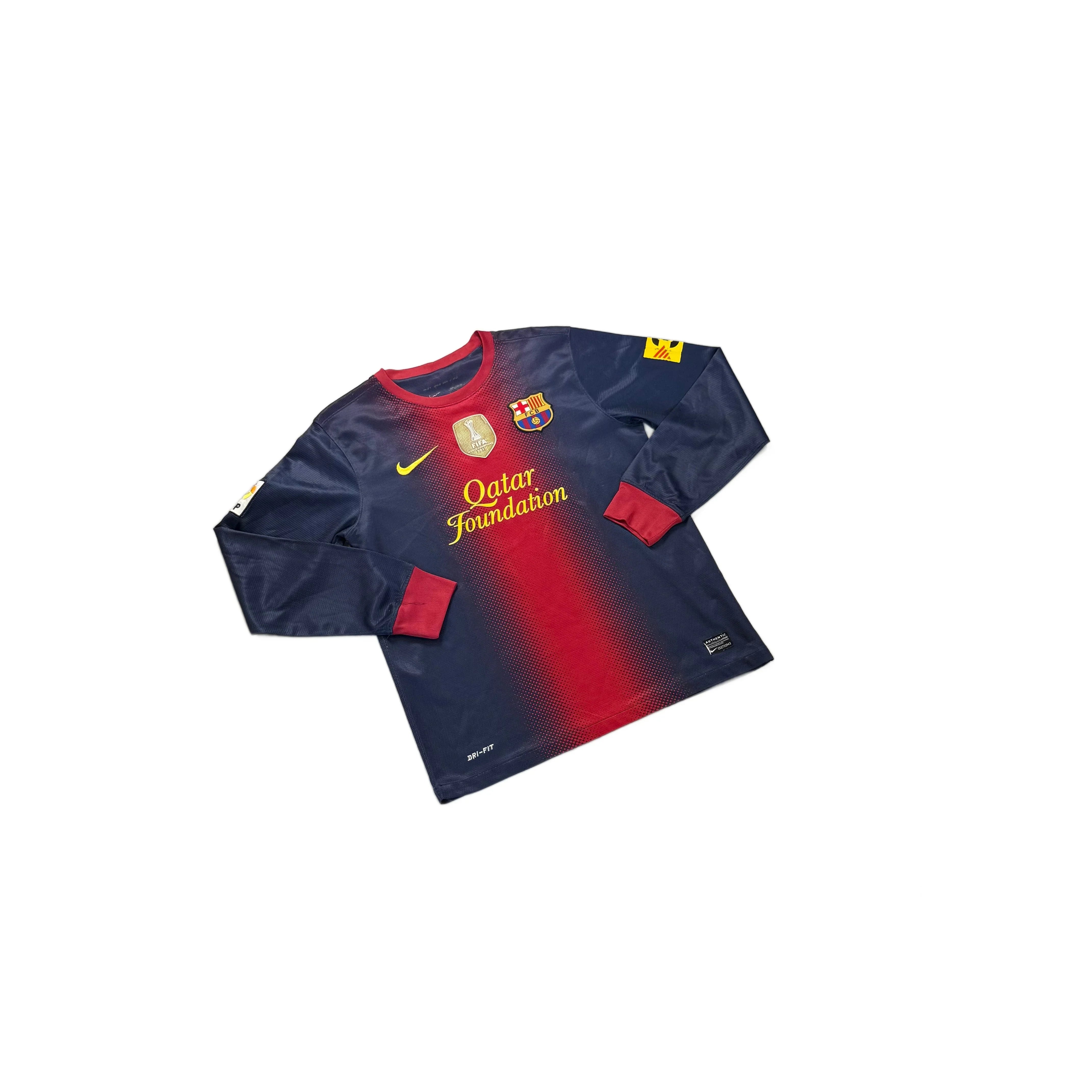 2013 - 14 Barcelona Home ‘Messi’ Long Sleeve Shirt - M