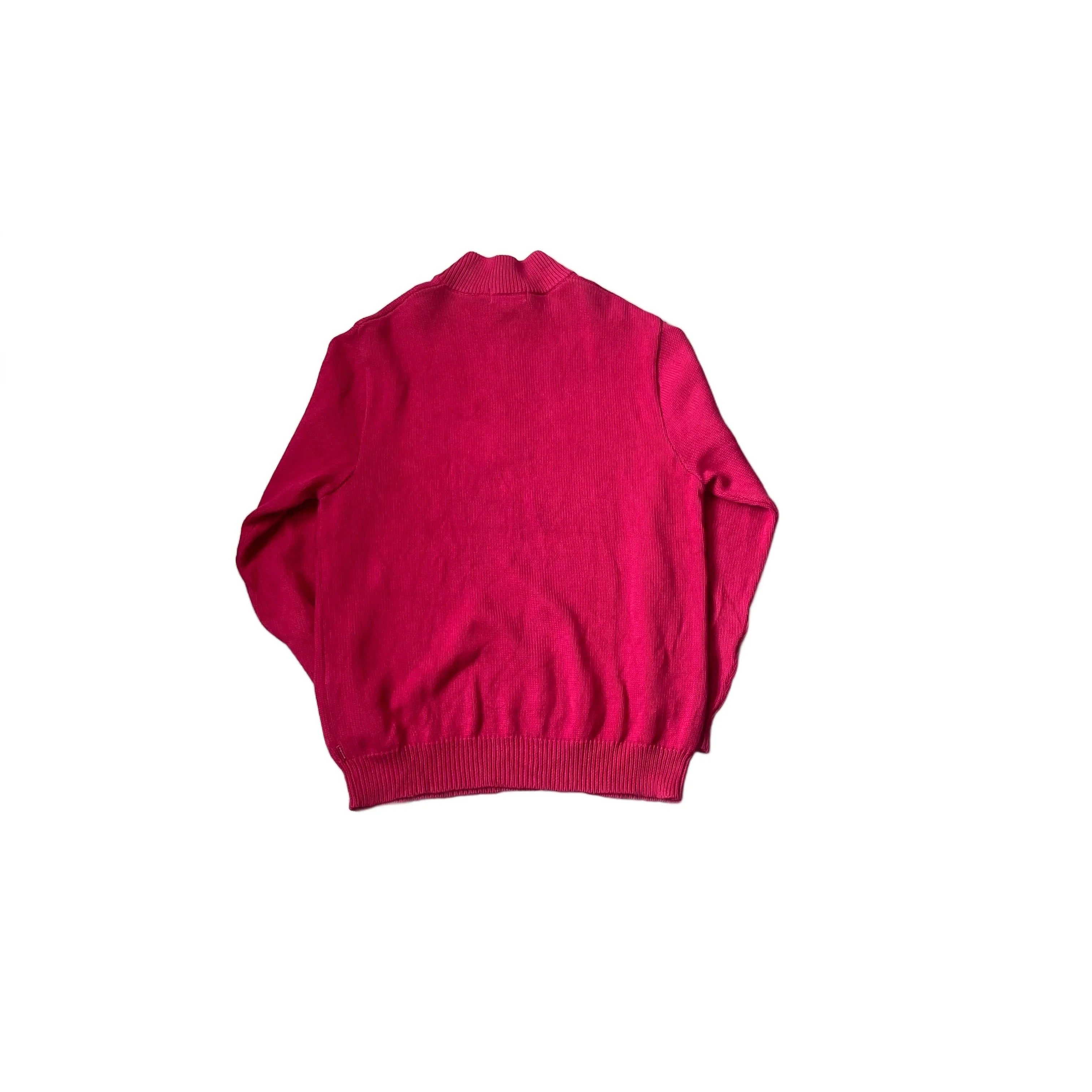 Pink Supreme 1/4 Zip Knitted Sweatshirt - L