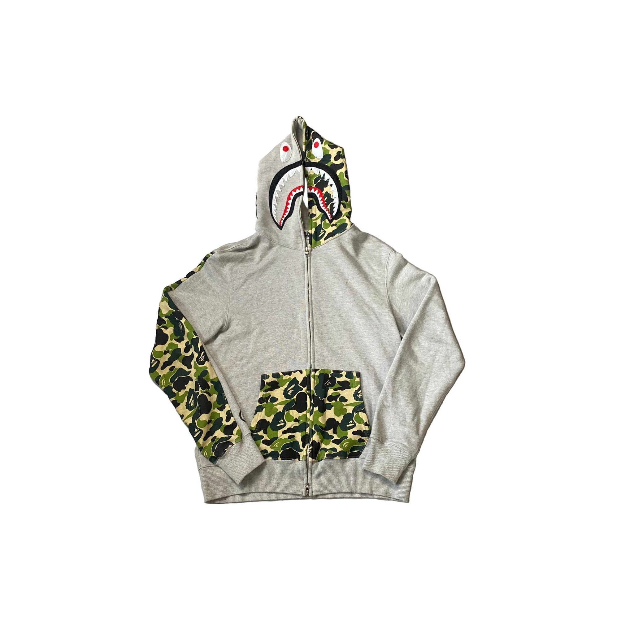Grey A Bathing Ape (BAPE) Shark Hoodie - M