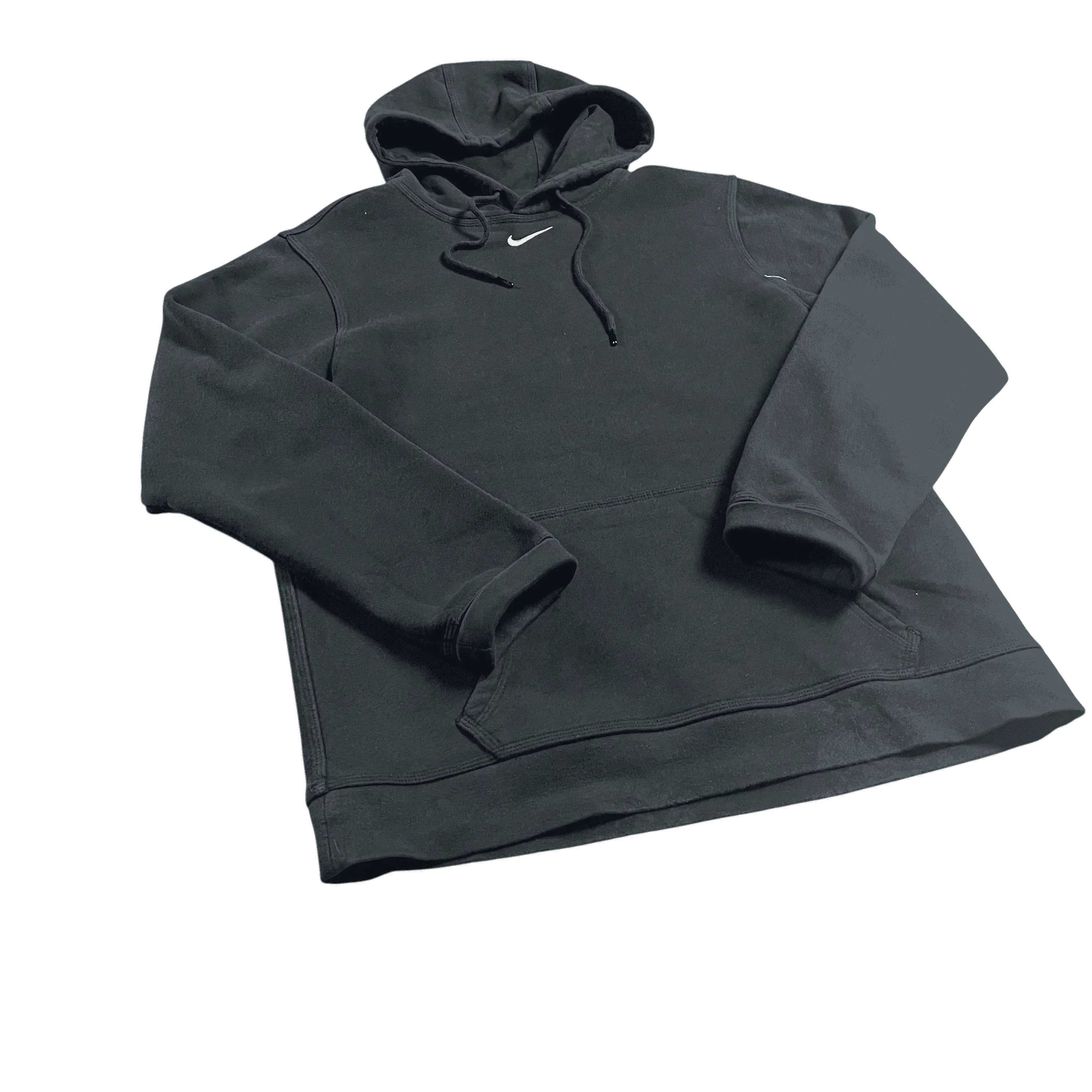 Vintage Black Nike Centre Swoosh Hoodie - M