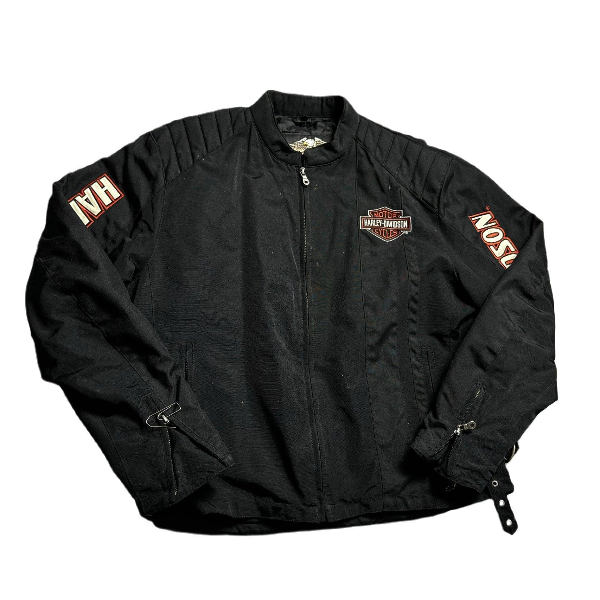 Vintage Black Harley Davidson Jacket - XL