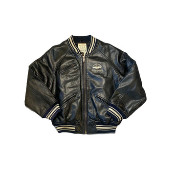 Black Avirex Leather Jacket - XS