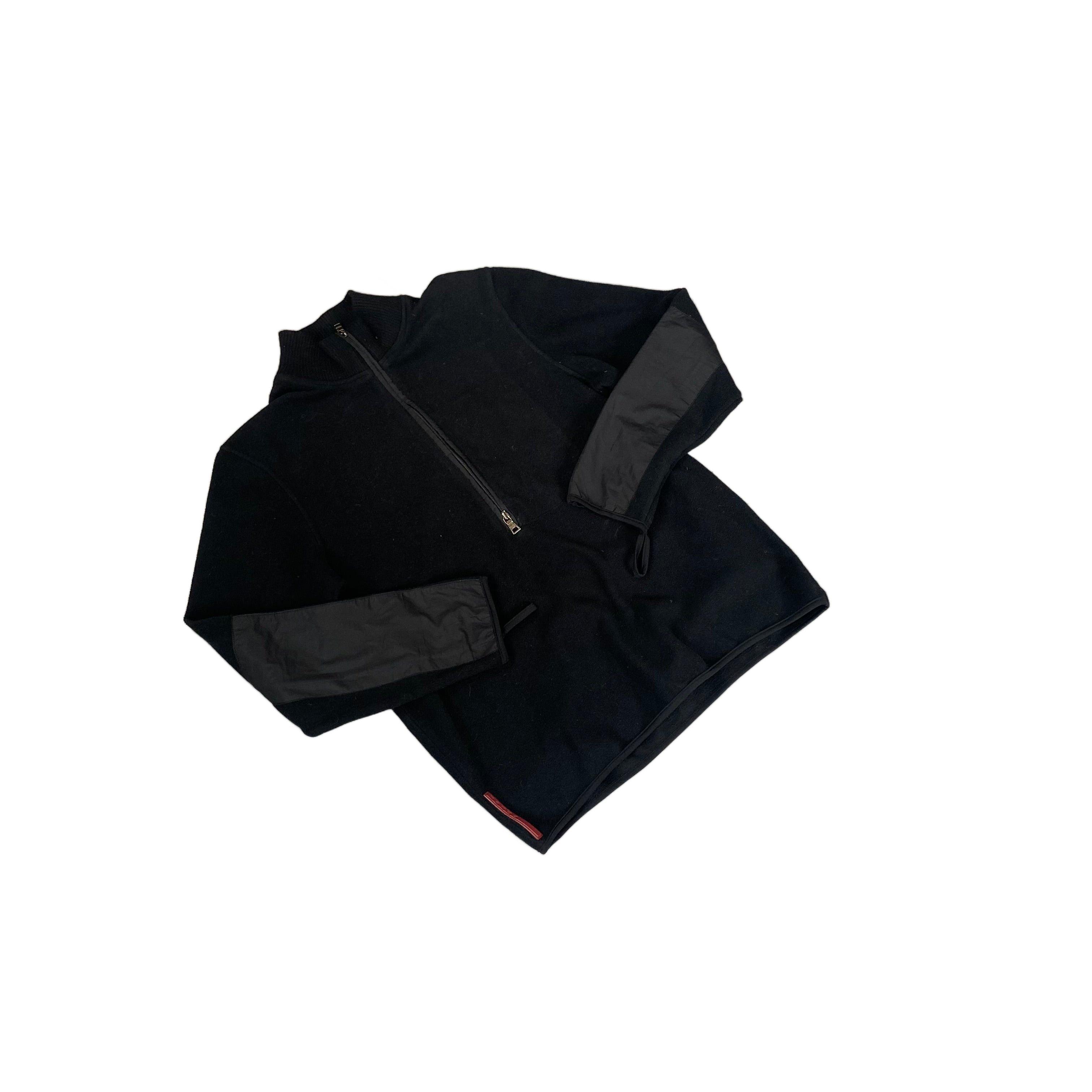Vintage Black 1/2 Zip Prada Fleece - M