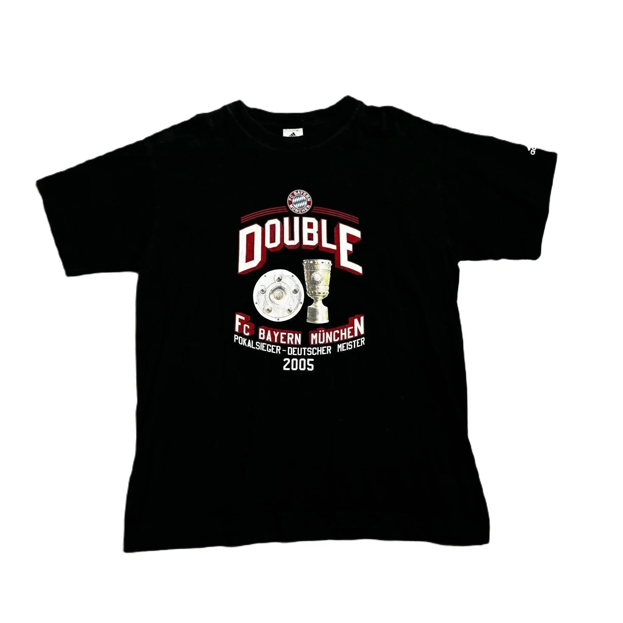 Vintage Black Adidas Bayern Munich Graphic Tee - XL