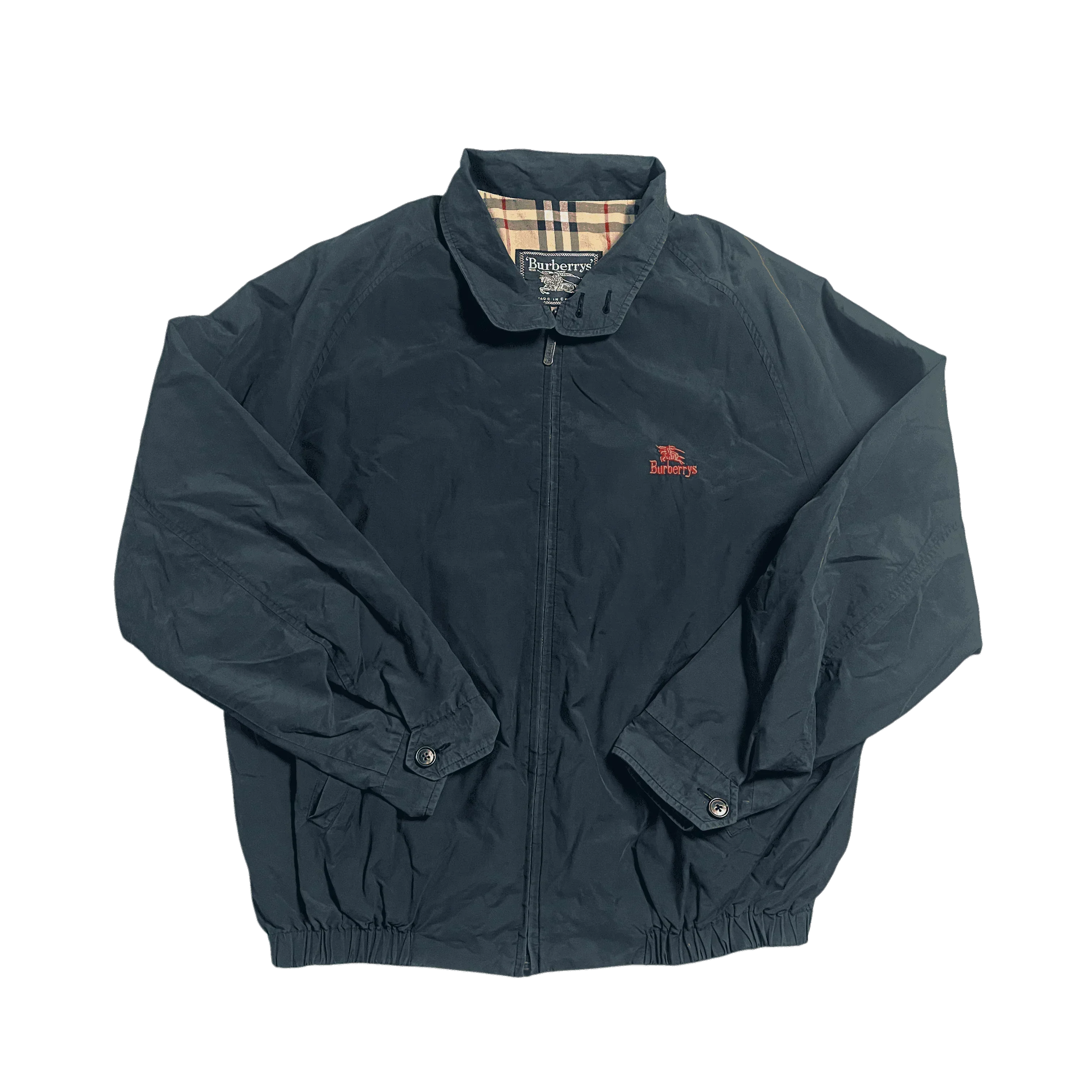 Vintage Navy Blue Burberry Harrington Jacket - S