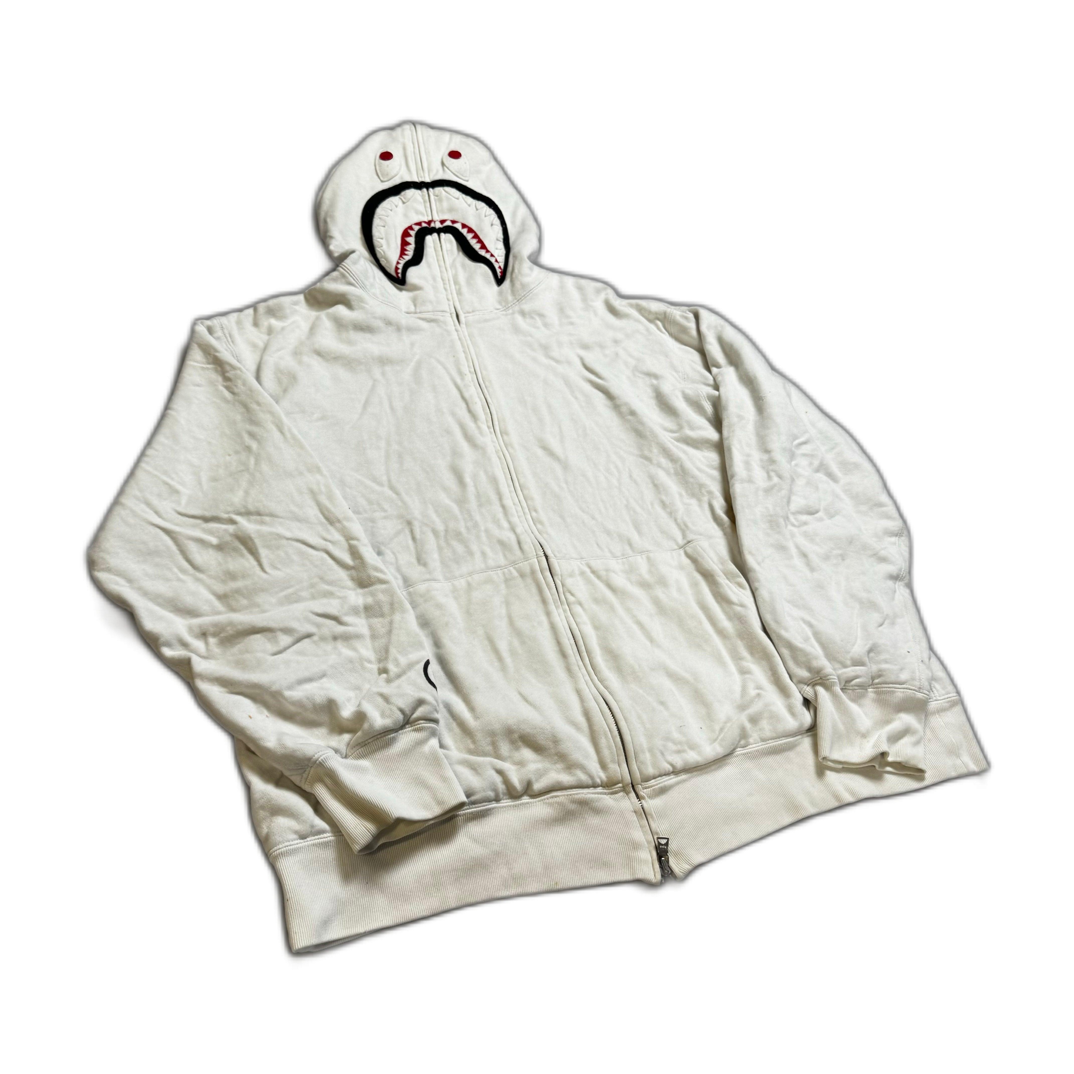 White A Bathing Ape (BAPE) Zip Up Hoodie - XL