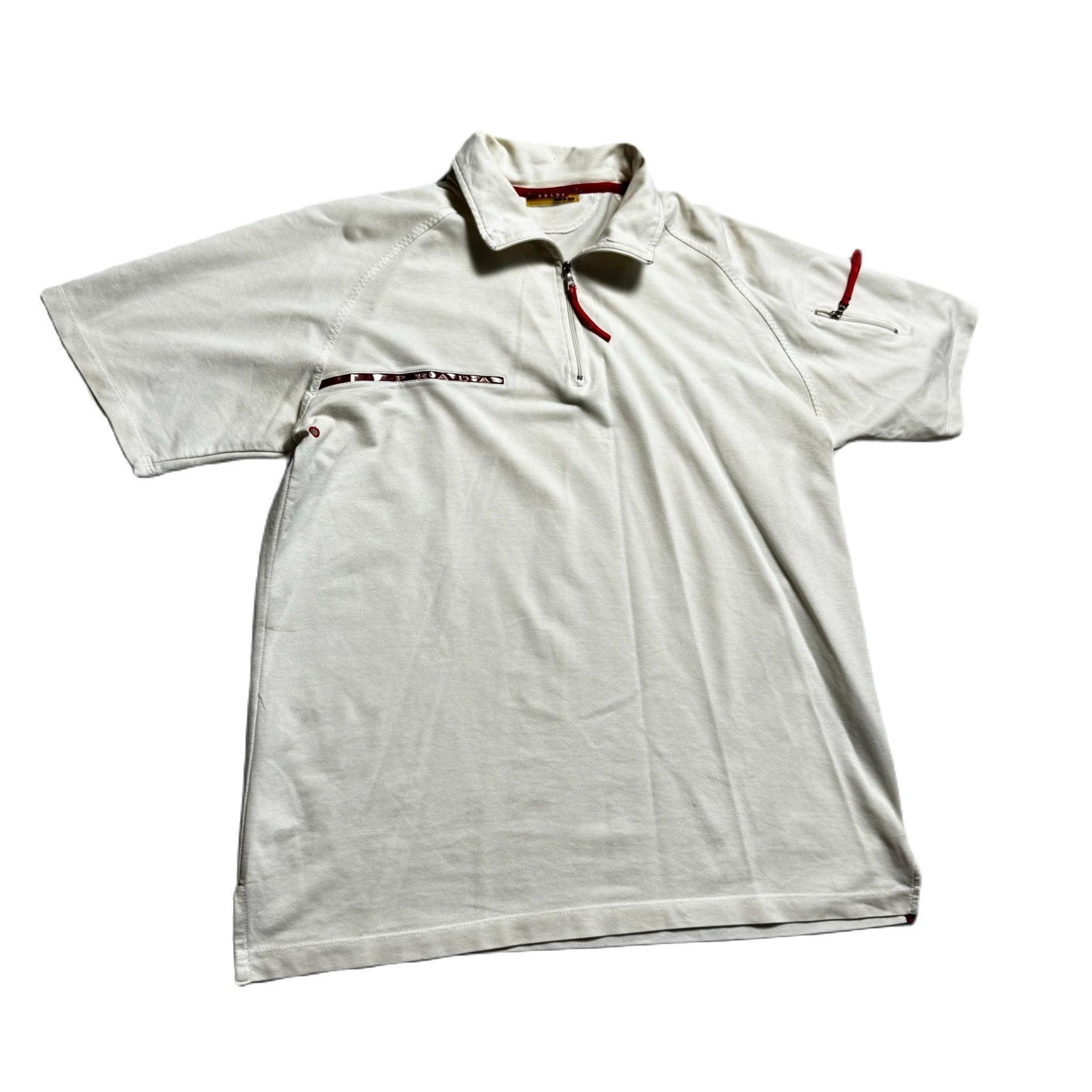 Vintage White Prada Polo Shirt - M