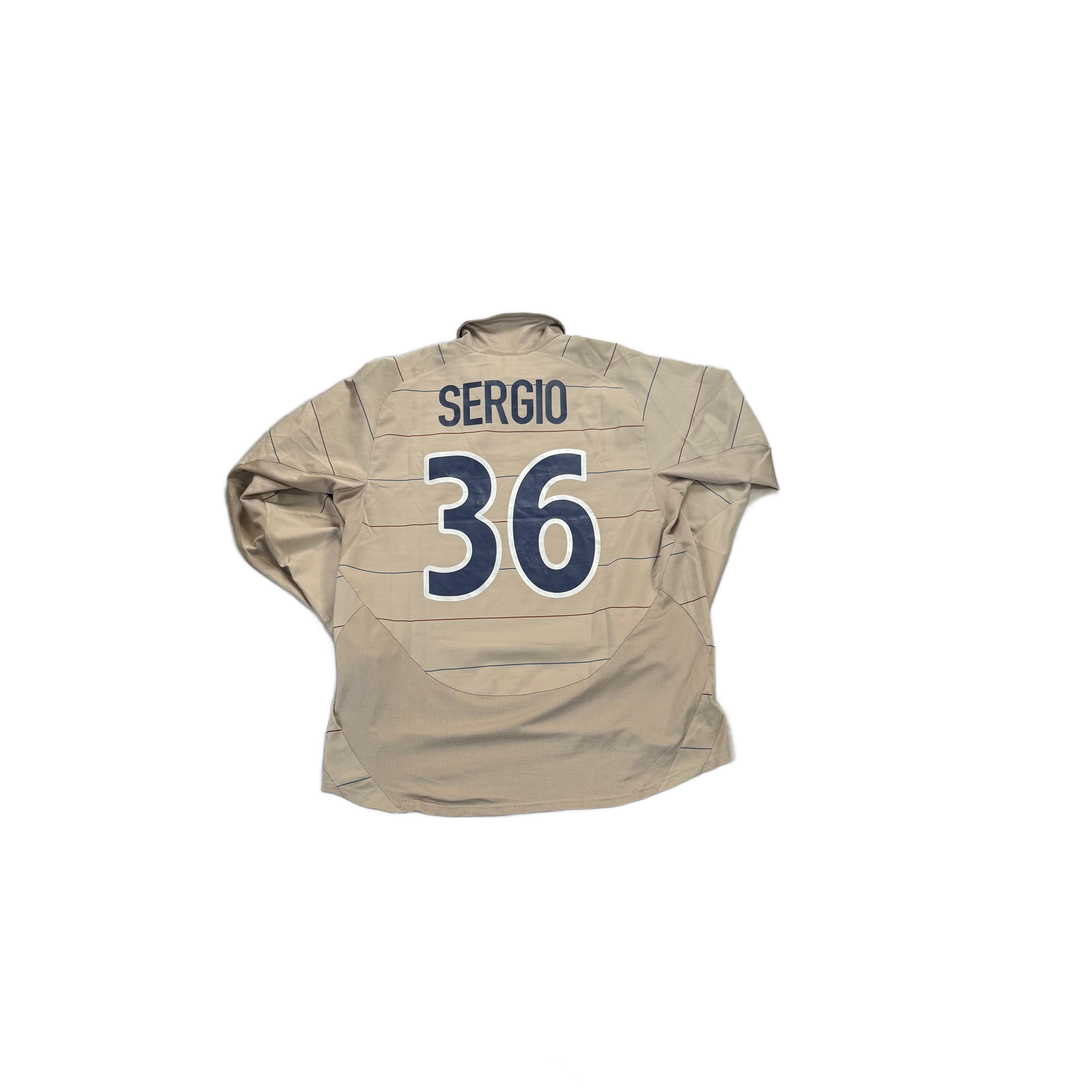 2003 - 04 Barcelona Away Long Sleeve 'Sergio' Shirt - L