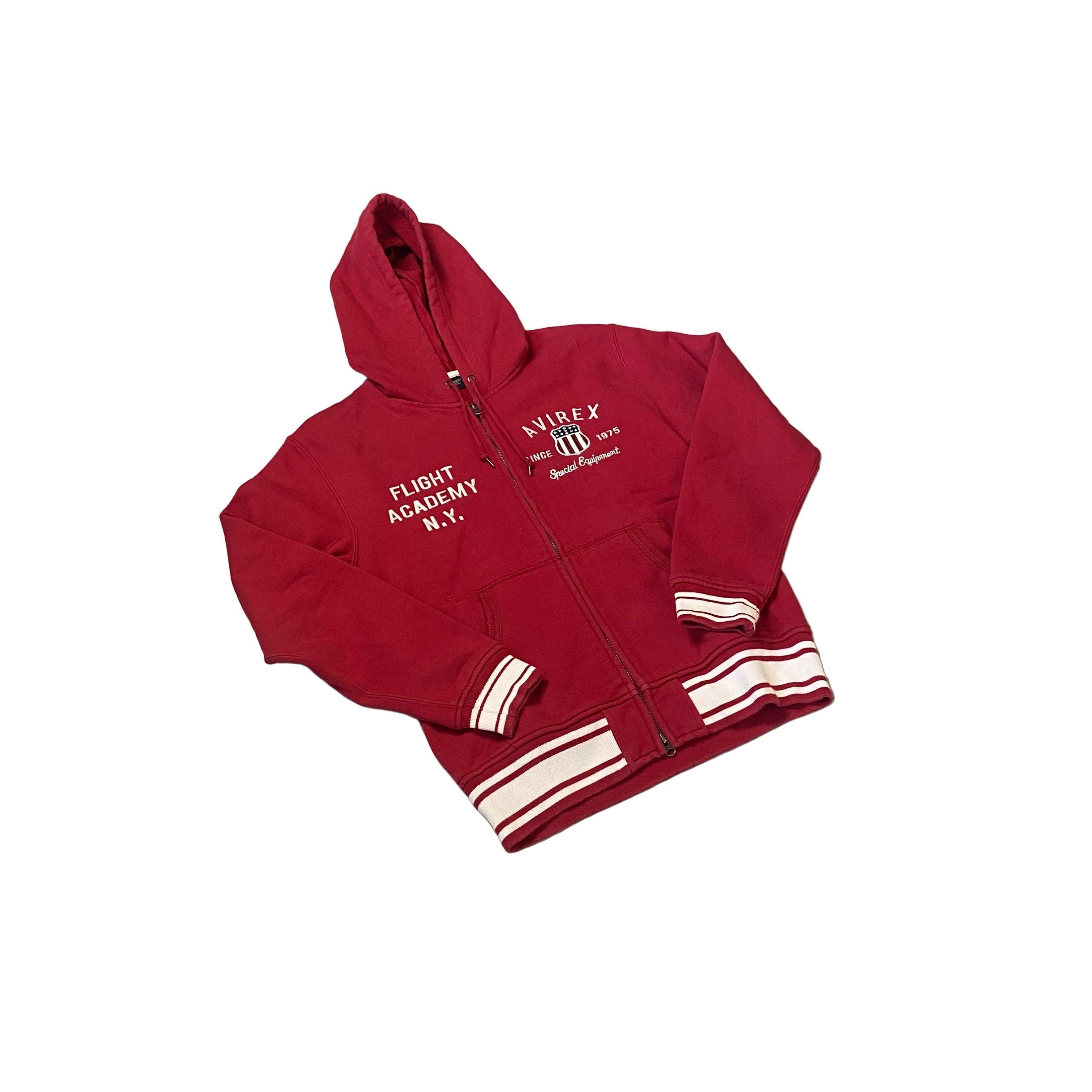 Red Avirex Zip Up Hoodie - L