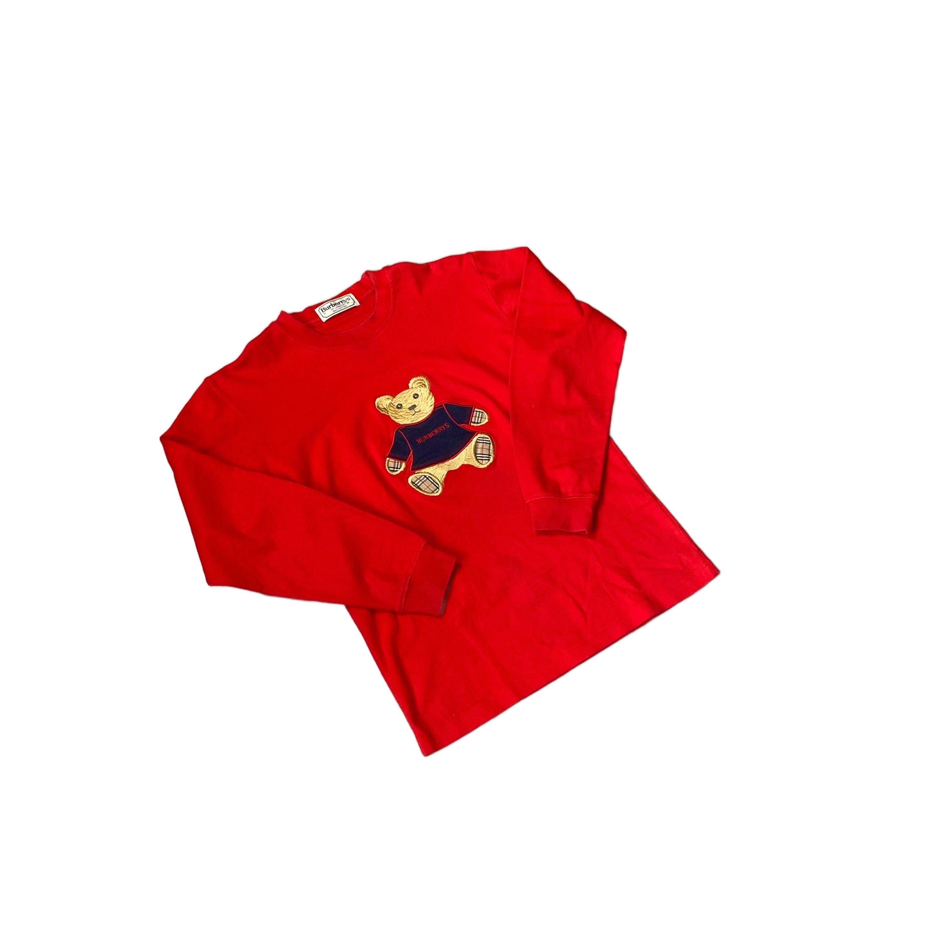 Vintage Red Burberry Long Sleeve Tee - S