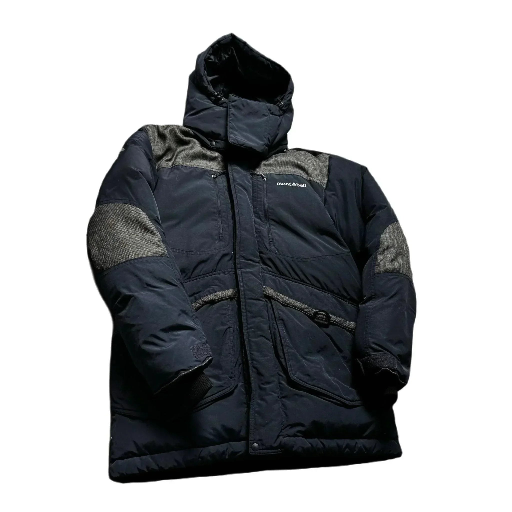 Vintage Navy Blue + Grey Montbell Puffer Coat - XL