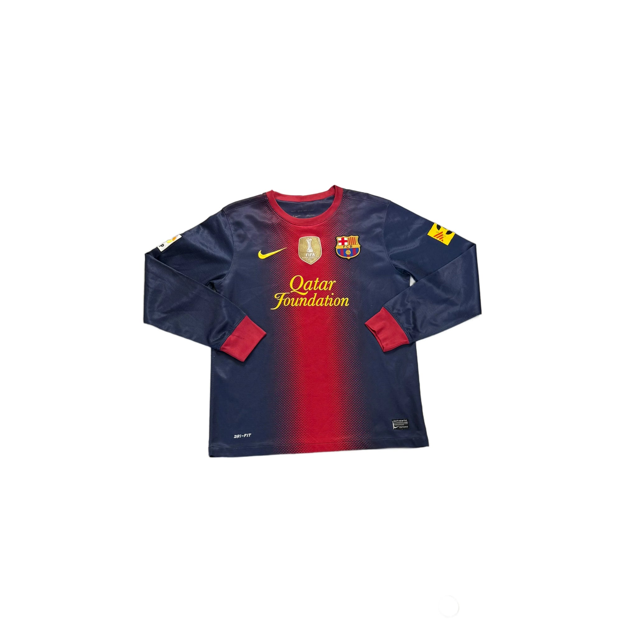 2013 - 14 Barcelona Home ‘Messi’ Long Sleeve Shirt - M