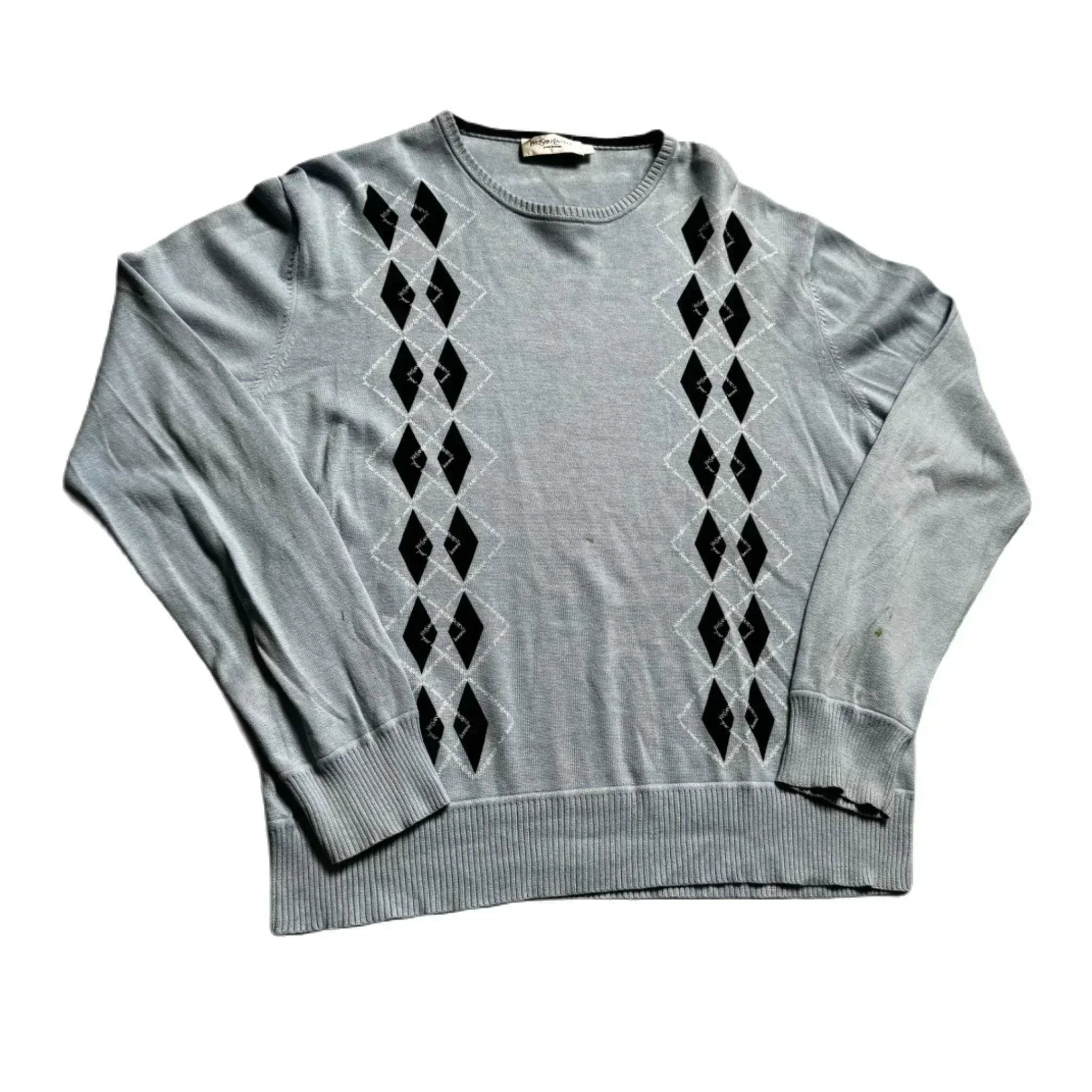 Vintage 90s Yves Saint Laurent (YSL) Knitted Sweatshirt - L