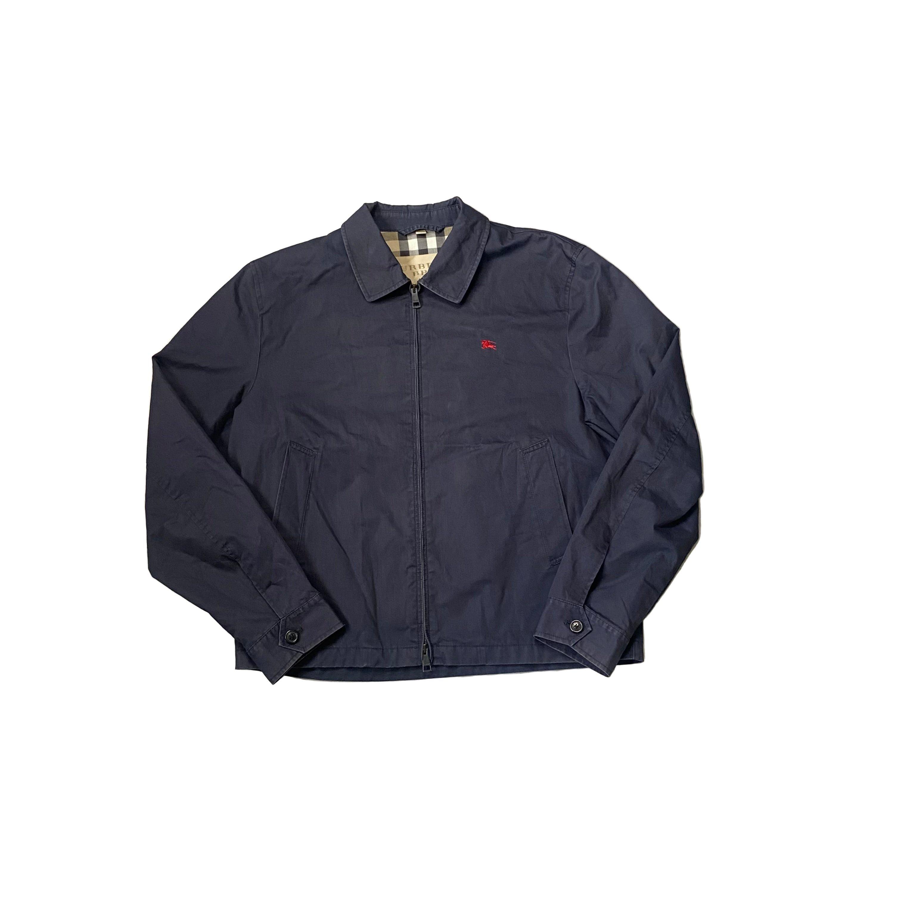 Vintage Navy Blue Burberry Harrington Jacket - XL