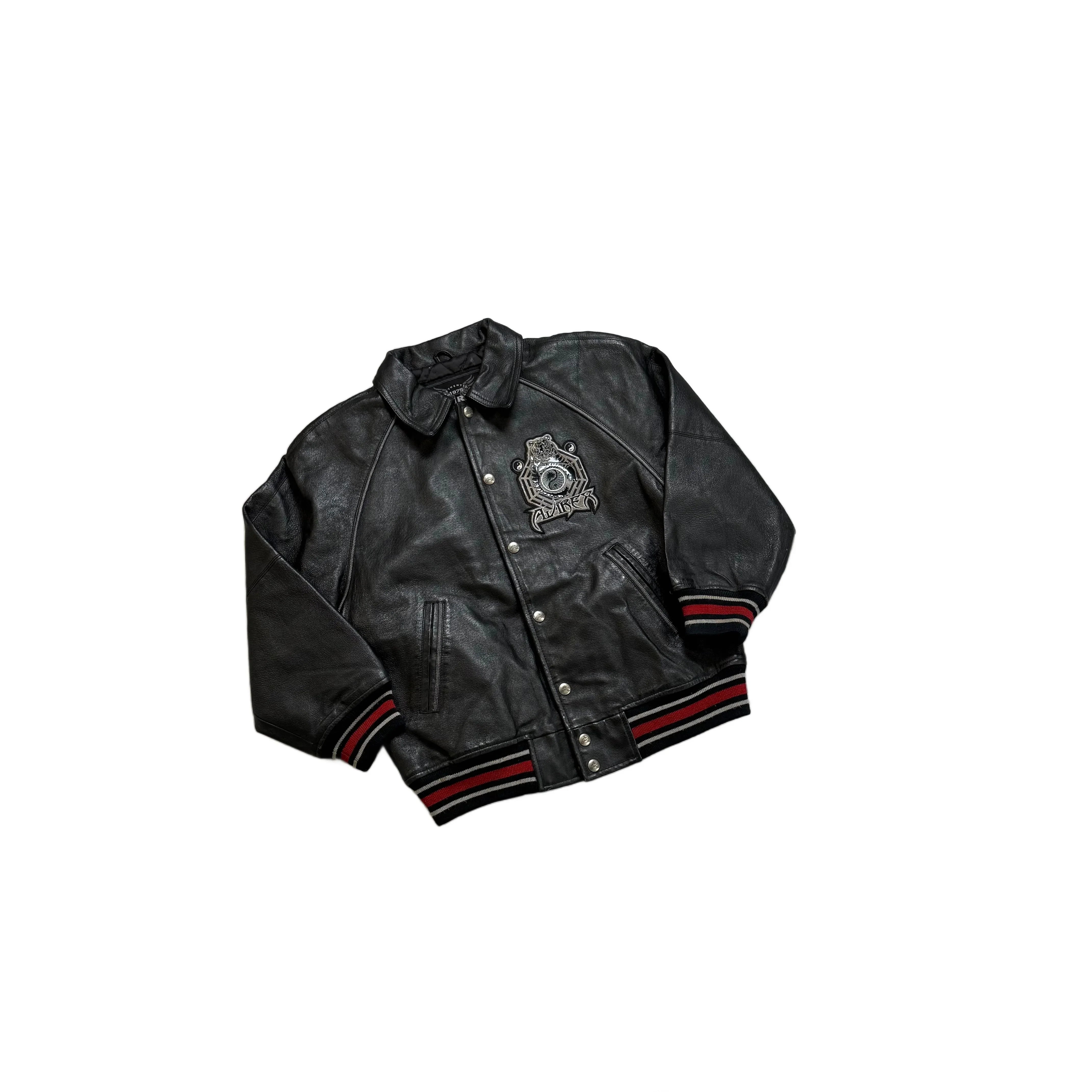 Black Avirex Leather Jacket - XS