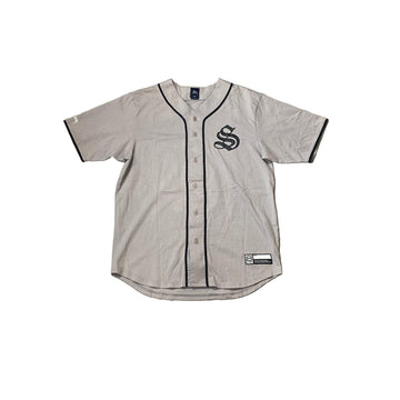 Grey Stussy Baseball Jersey - XL