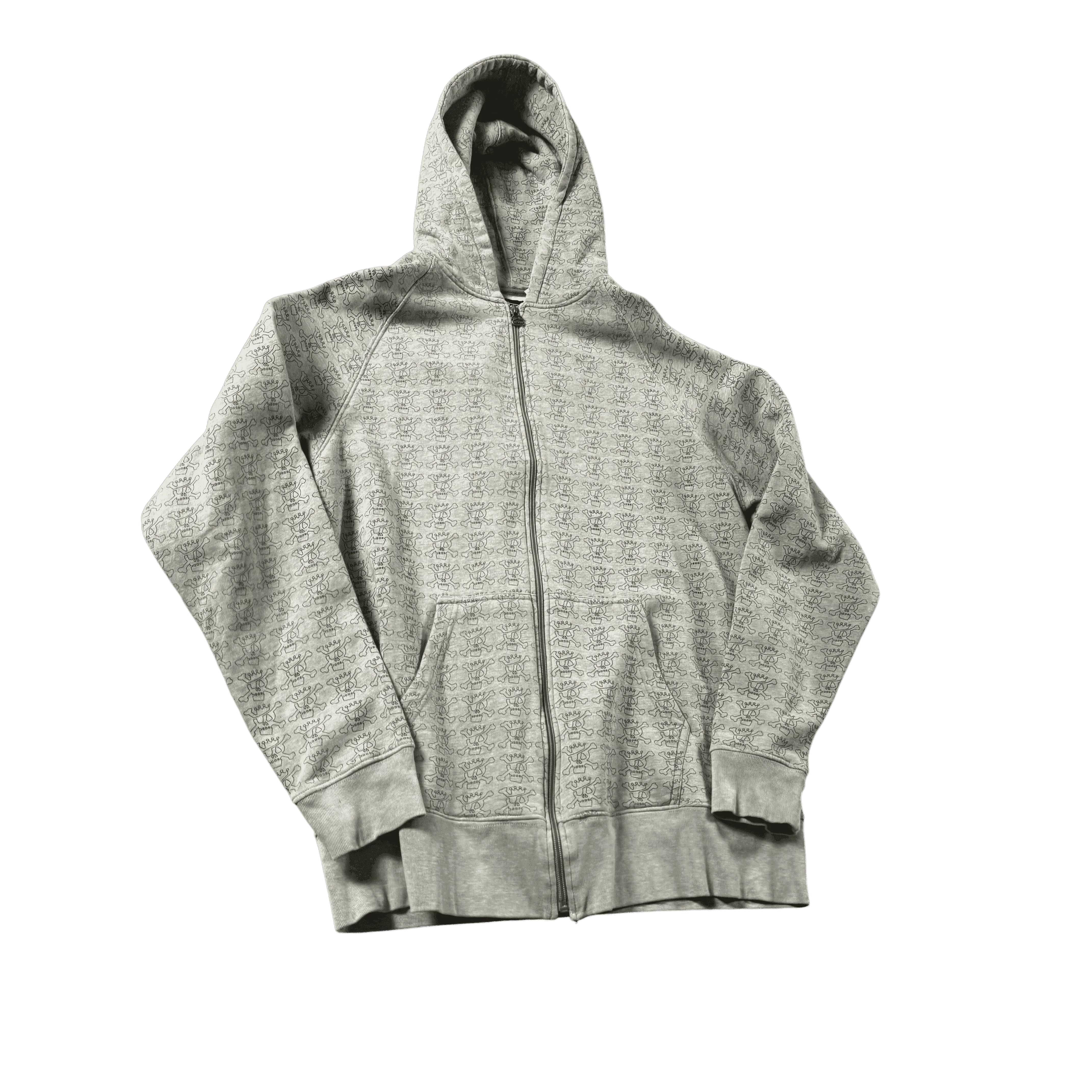 Grey Stussy Full Zip Hoodie - L
