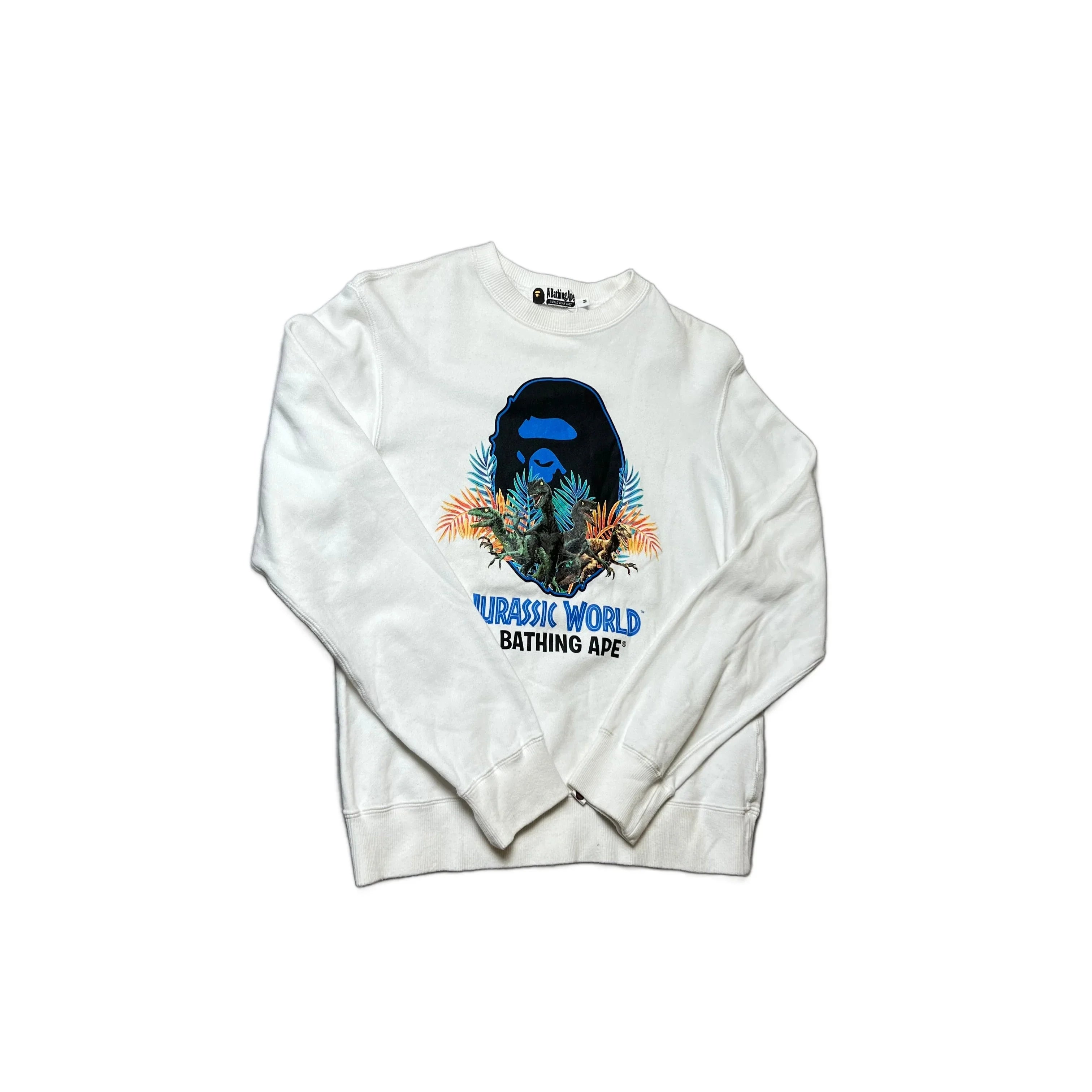 White A Bathing Ape (BAPE) x Jurassic World Sweatshirt - M