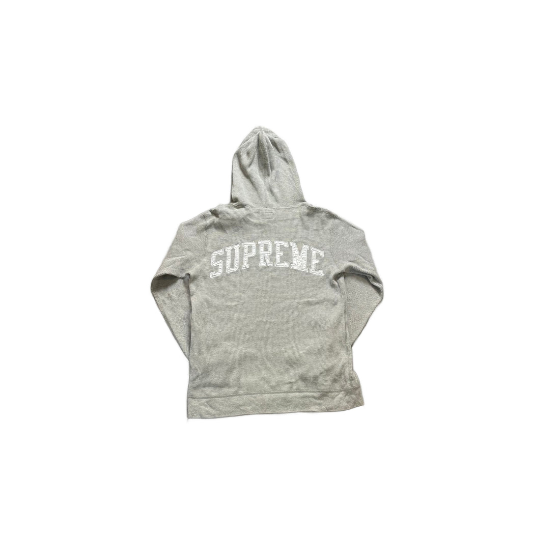 Grey Supreme Waffle Hoodie - S