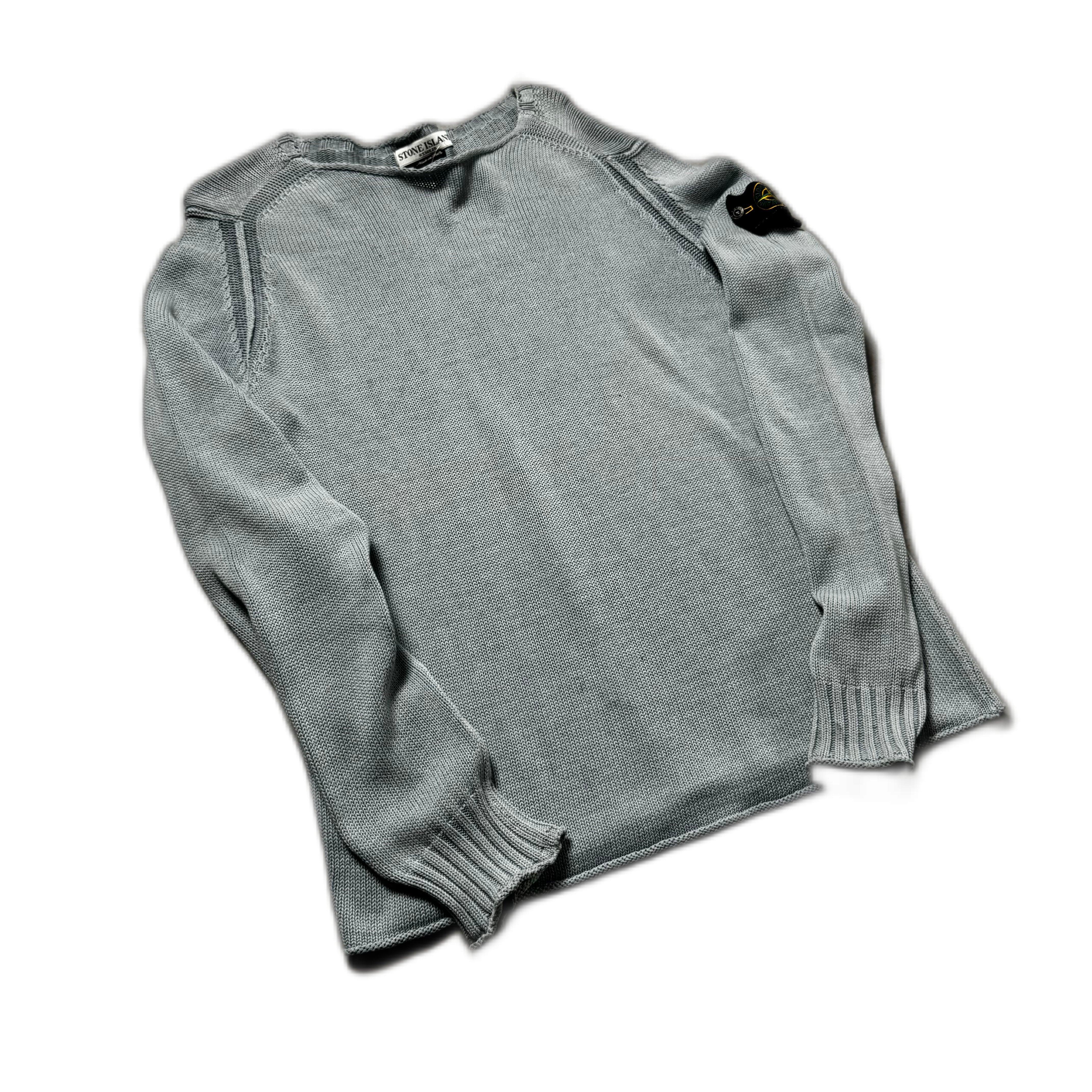 Vintage Light Blue Stone Island Knitted Sweatshirt - L