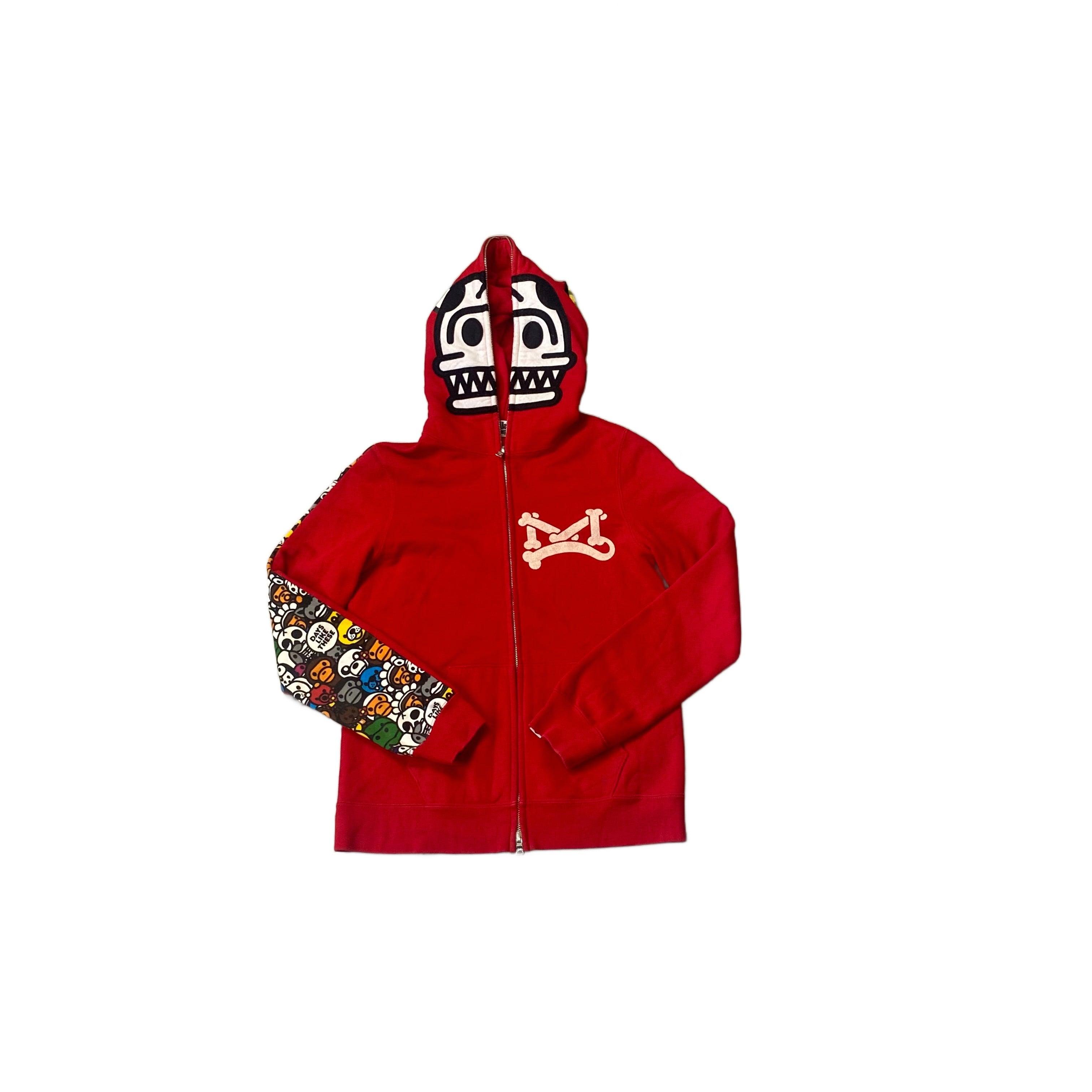 Red A Bathing Ape (BAPE) Zip Up Hoodie - XS