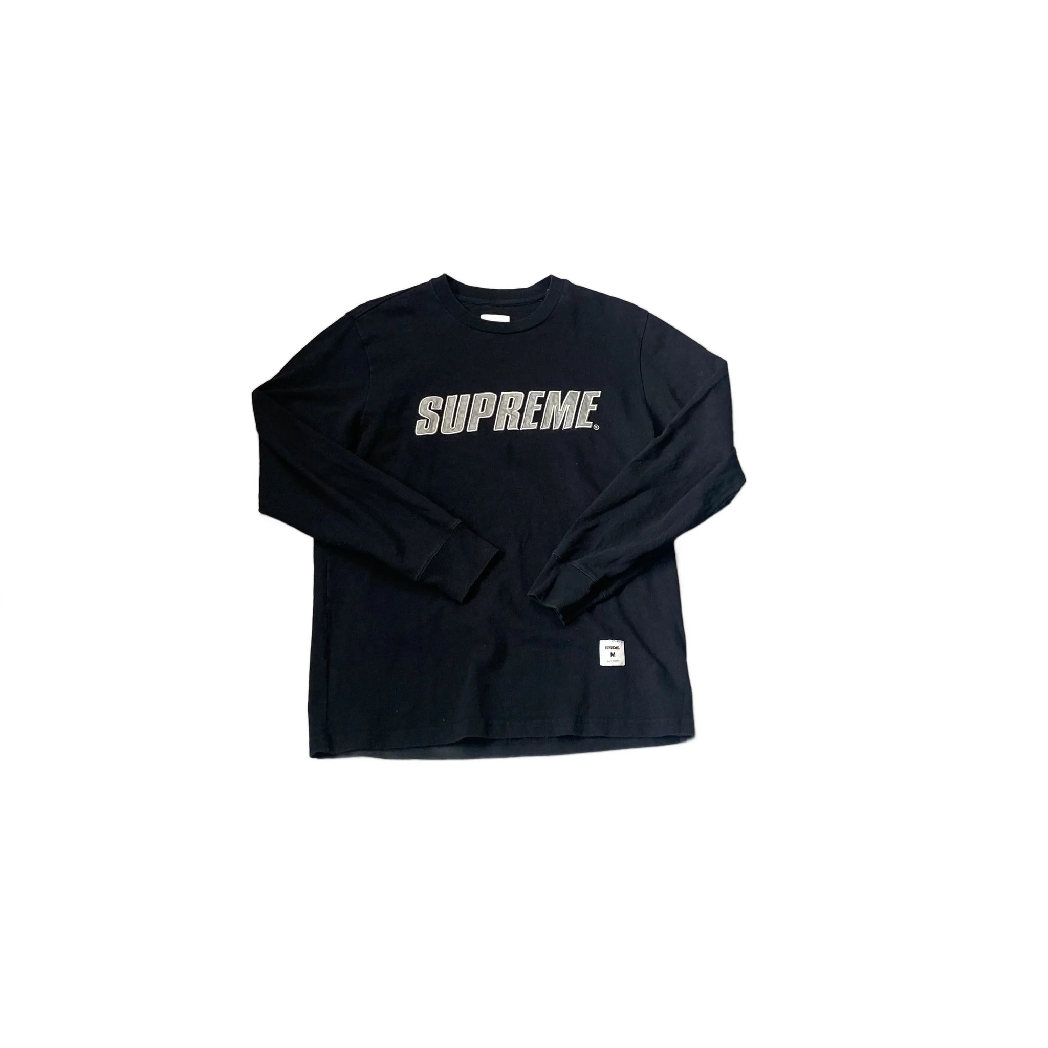 Black Supreme Long Sleeve Tee - M