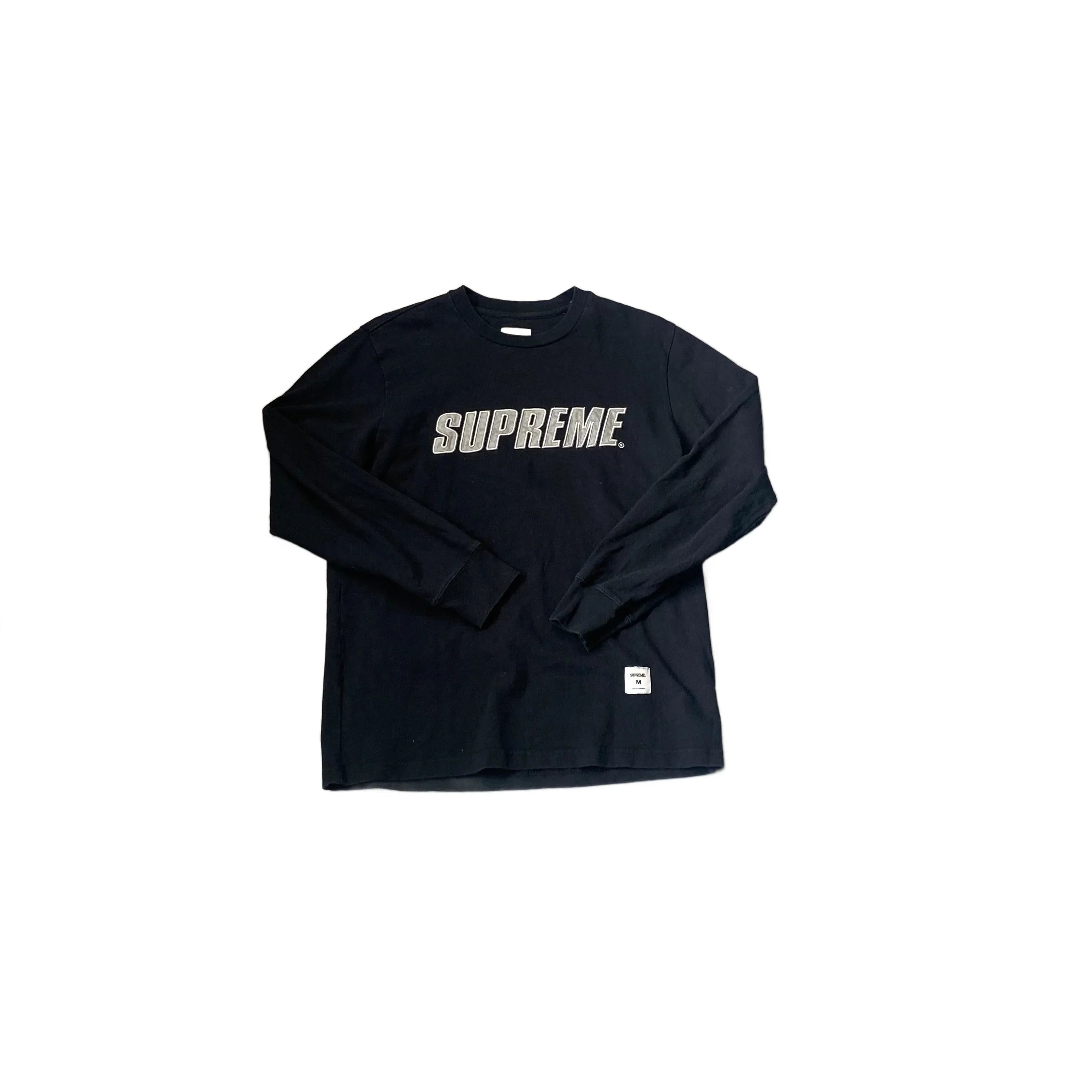 Black Supreme Long Sleeve Tee - M