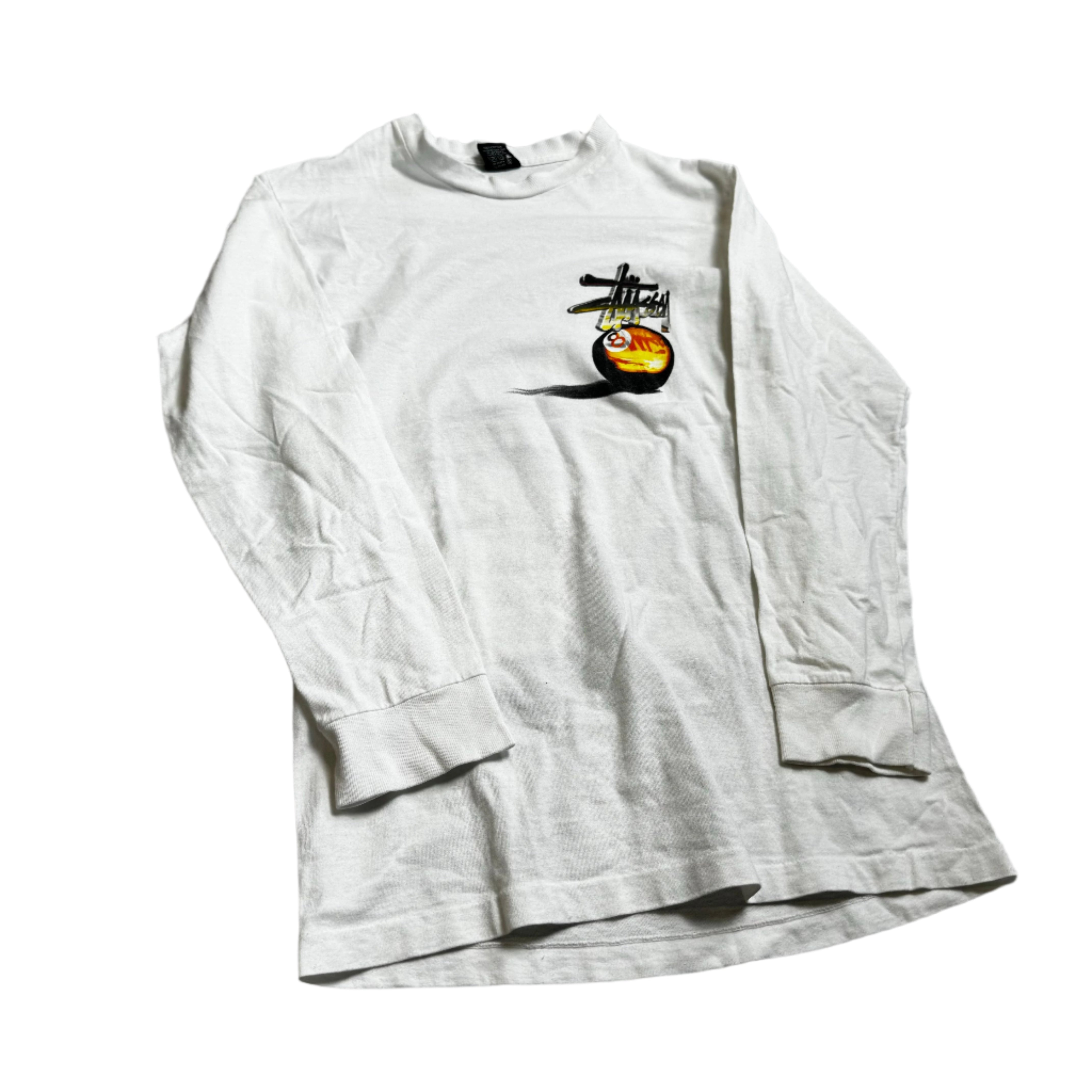 White Stussy Long Sleeve Tee - S