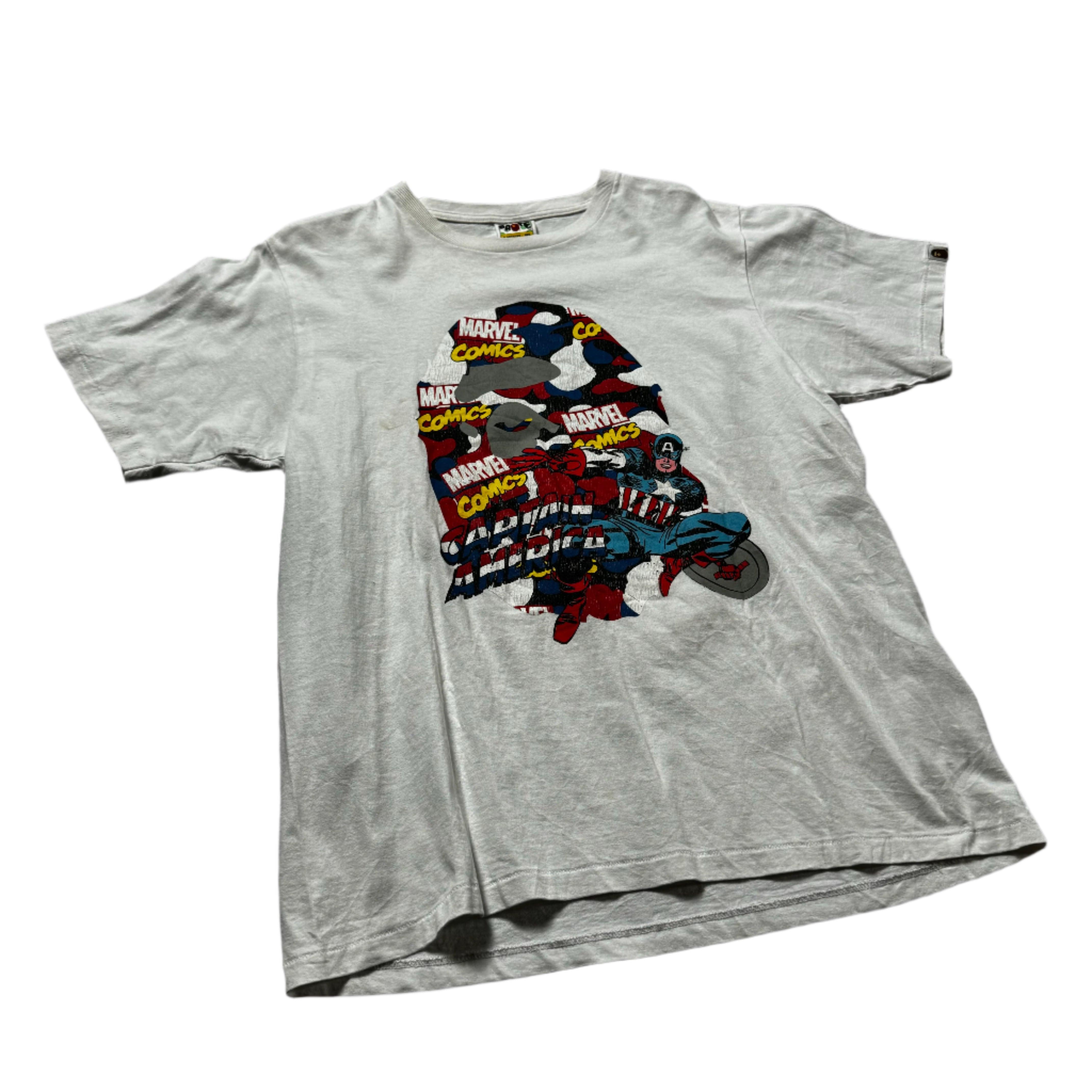 White A Bathing Ape (BAPE) x Marvel Comics Tee - XL