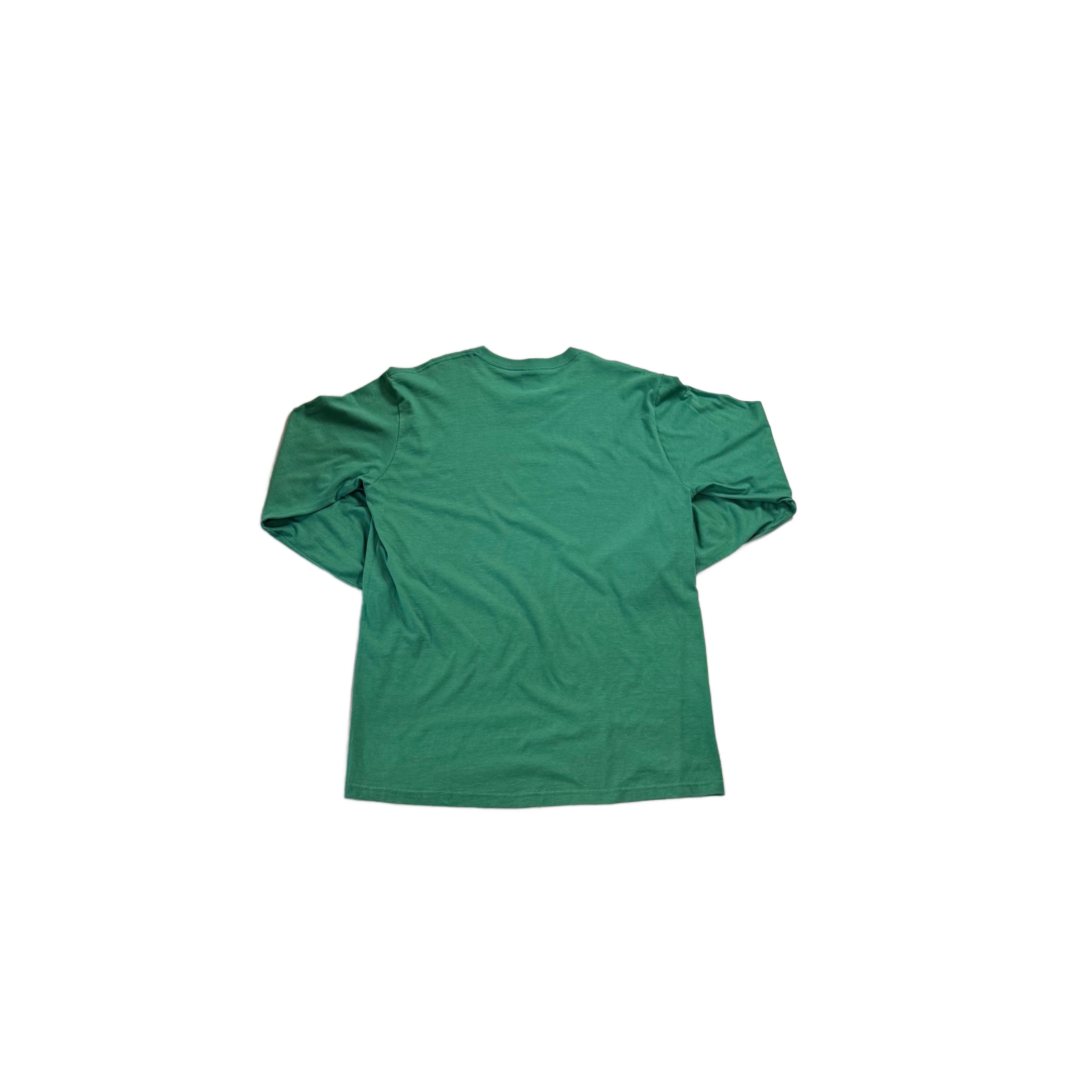 Green Supreme Long Sleeve Box Logo Tee - M