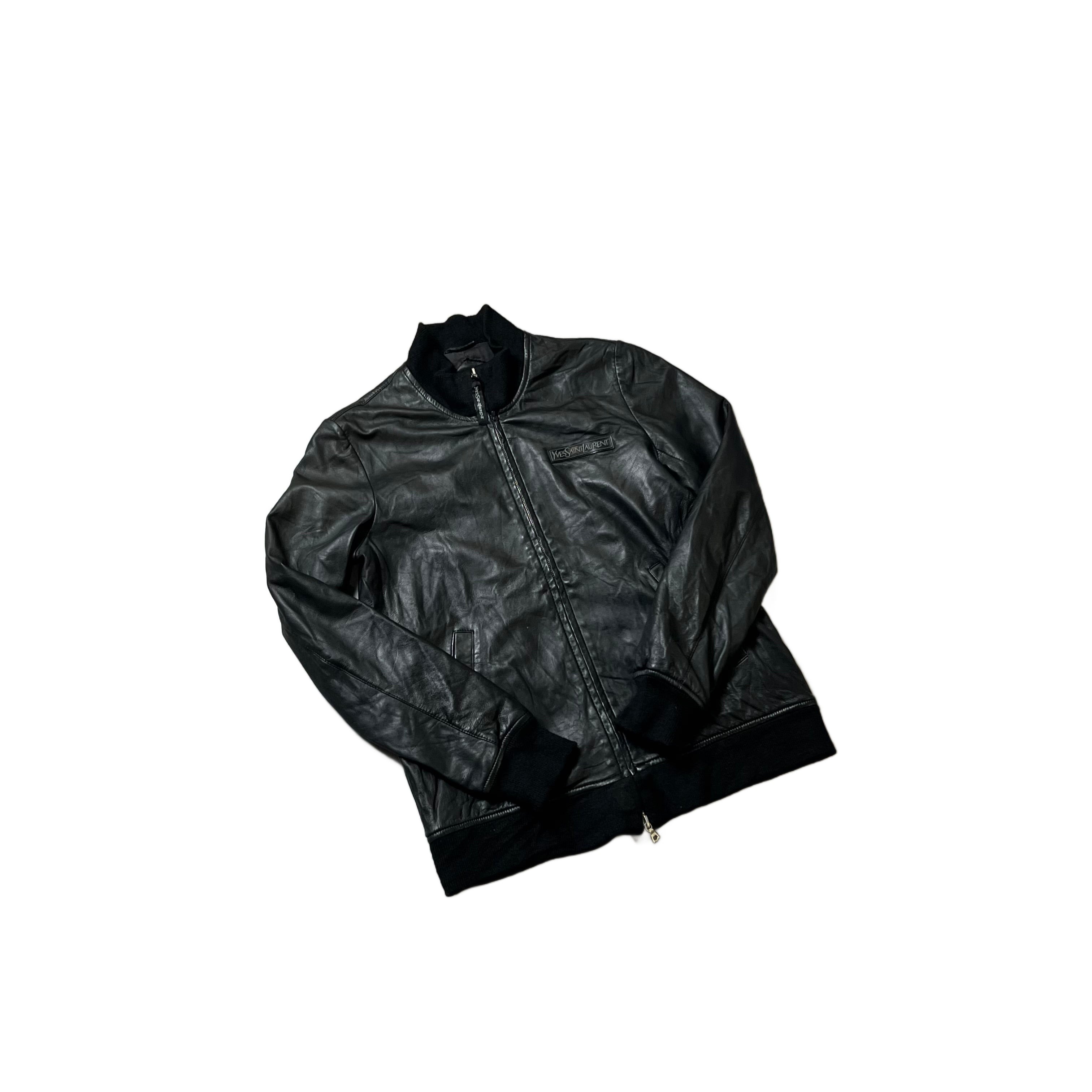 Black Yves Saint Laurent (YSL) Leather Jacket - M