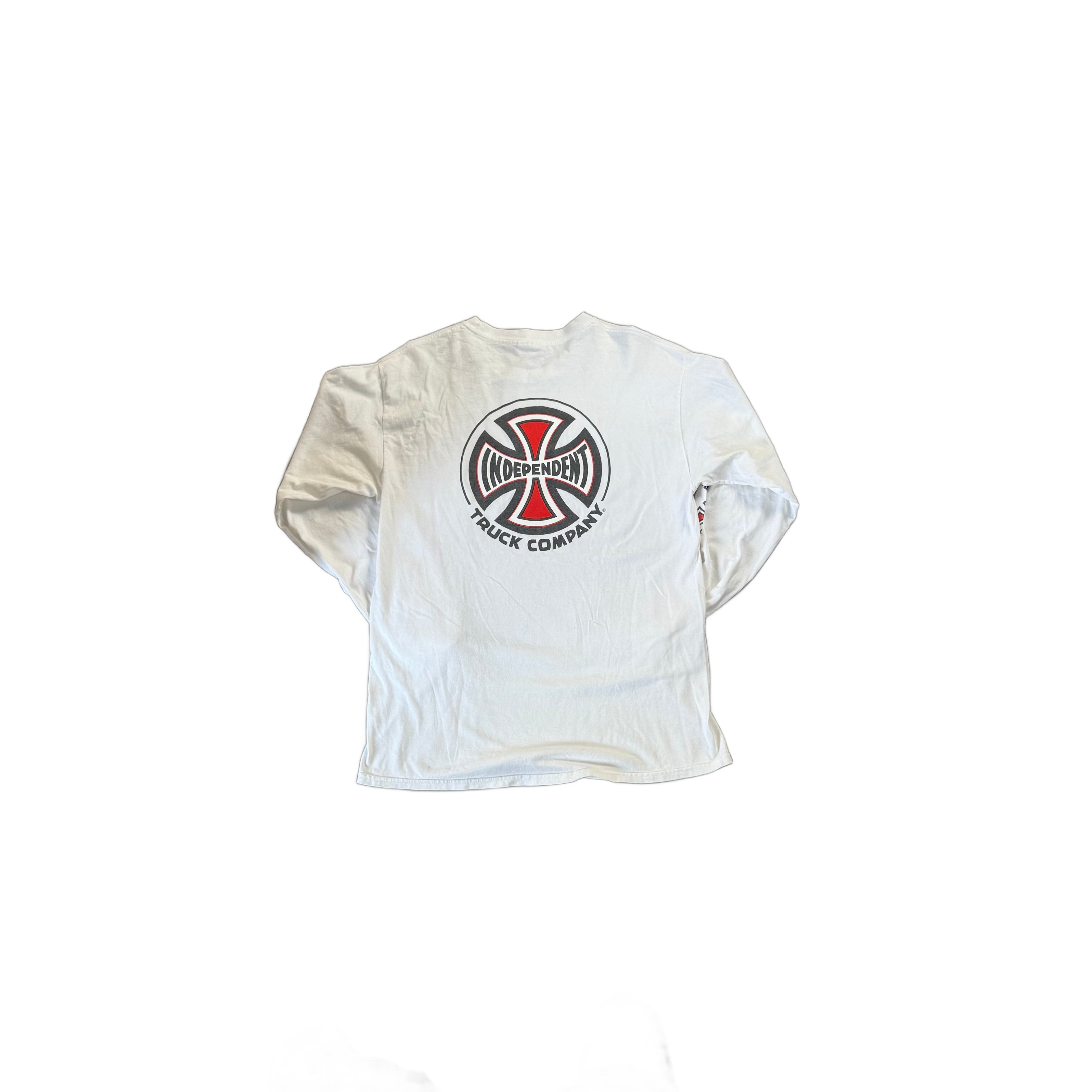White Supreme Long Sleeve Tee - L