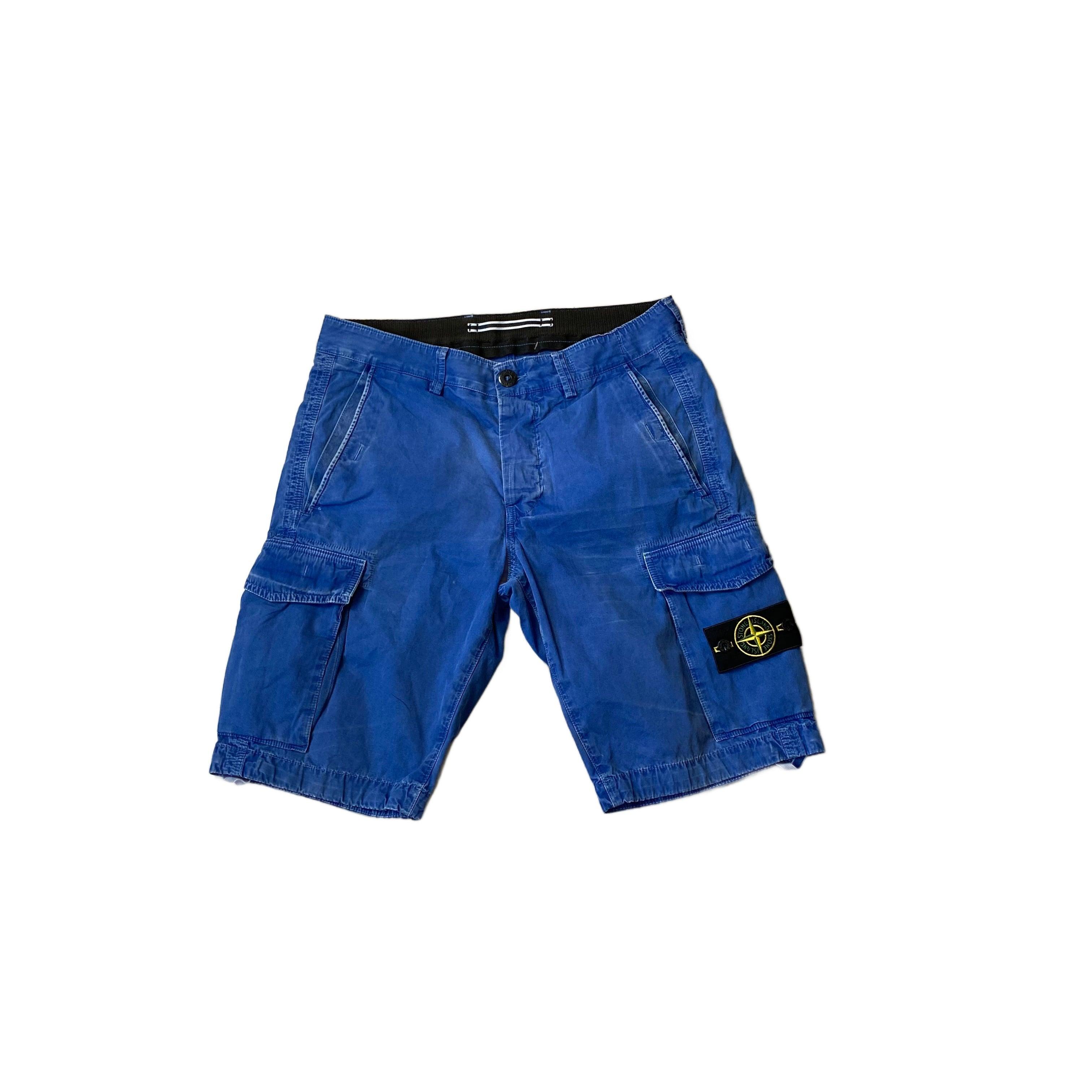 Blue Stone Island Cargo Shorts - W30