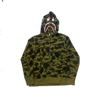 Green A Bathing Ape (BAPE) Zip Up Hoodie - L