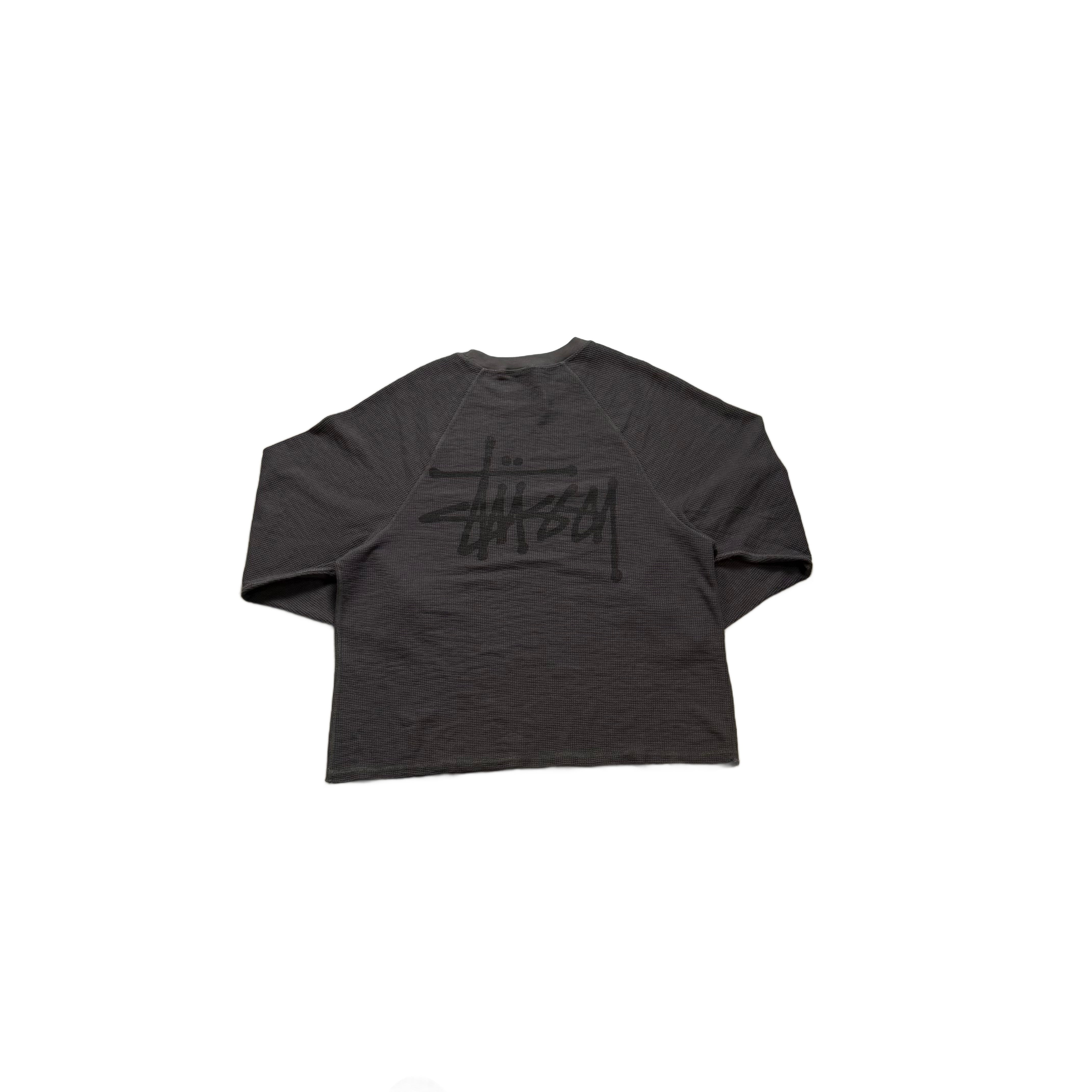 Black Stussy Waffle Long Sleeve Tee - XL