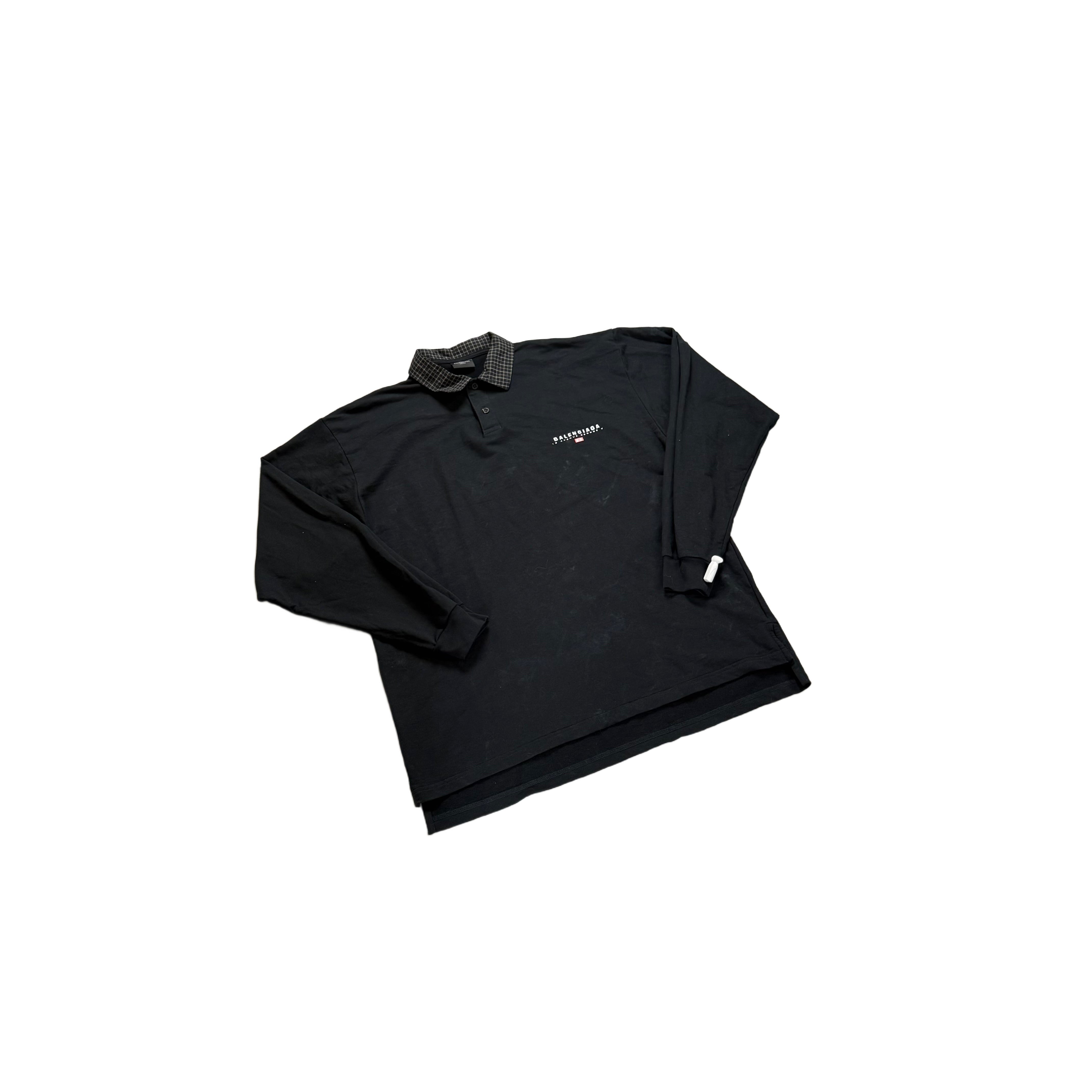 Black Balenciaga Polo Shirt - XL