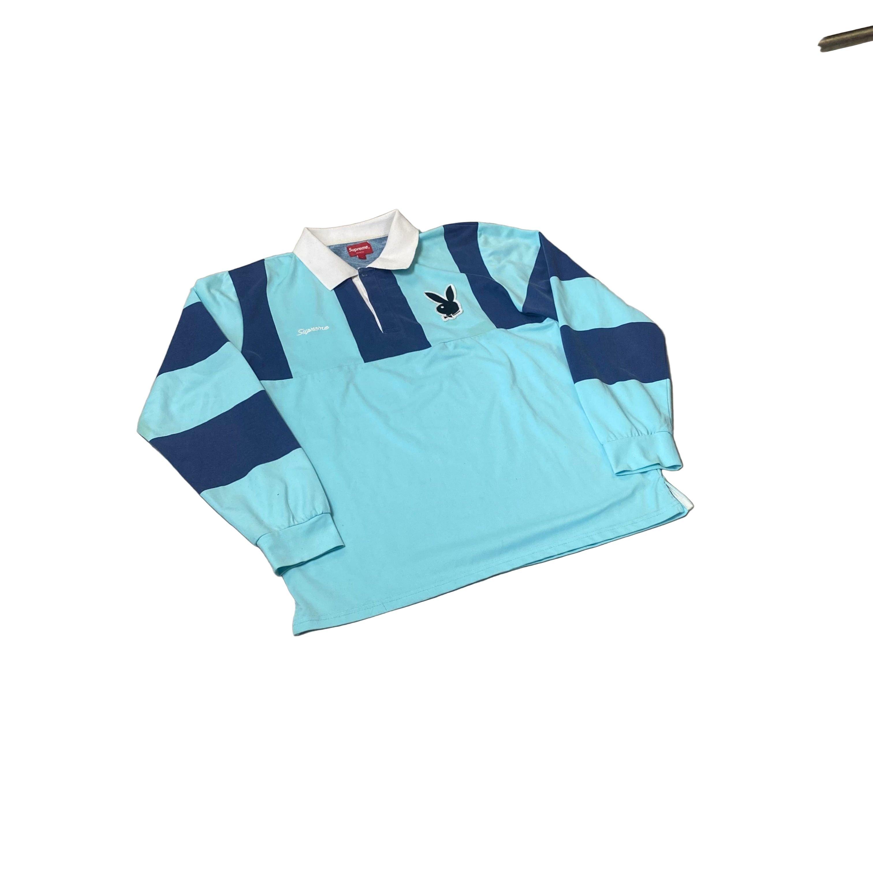 Blue Supreme x Playboy Long Sleeve Polo Shirt - L