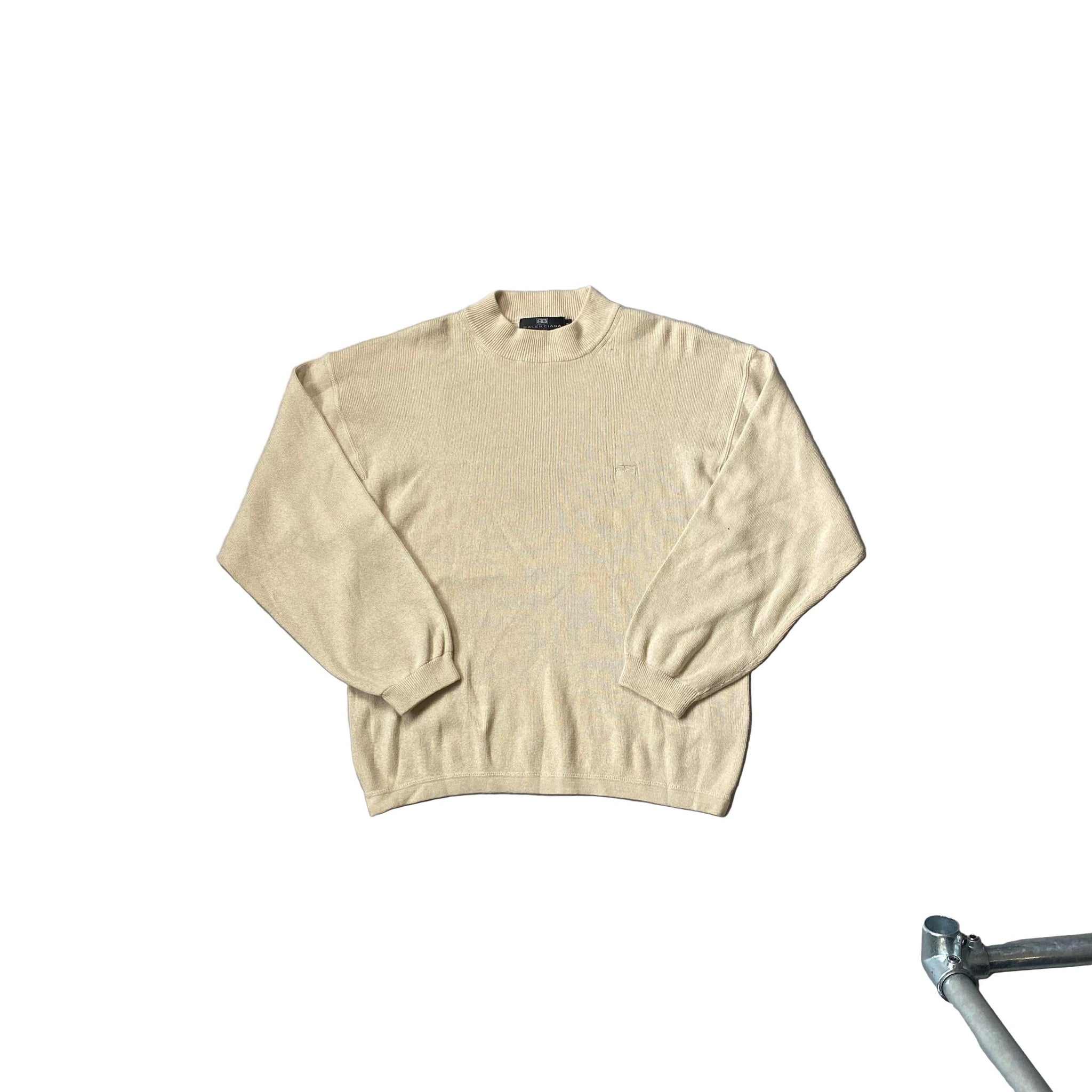 Vintage Cream Balenciaga Knitted Sweatshirt - M