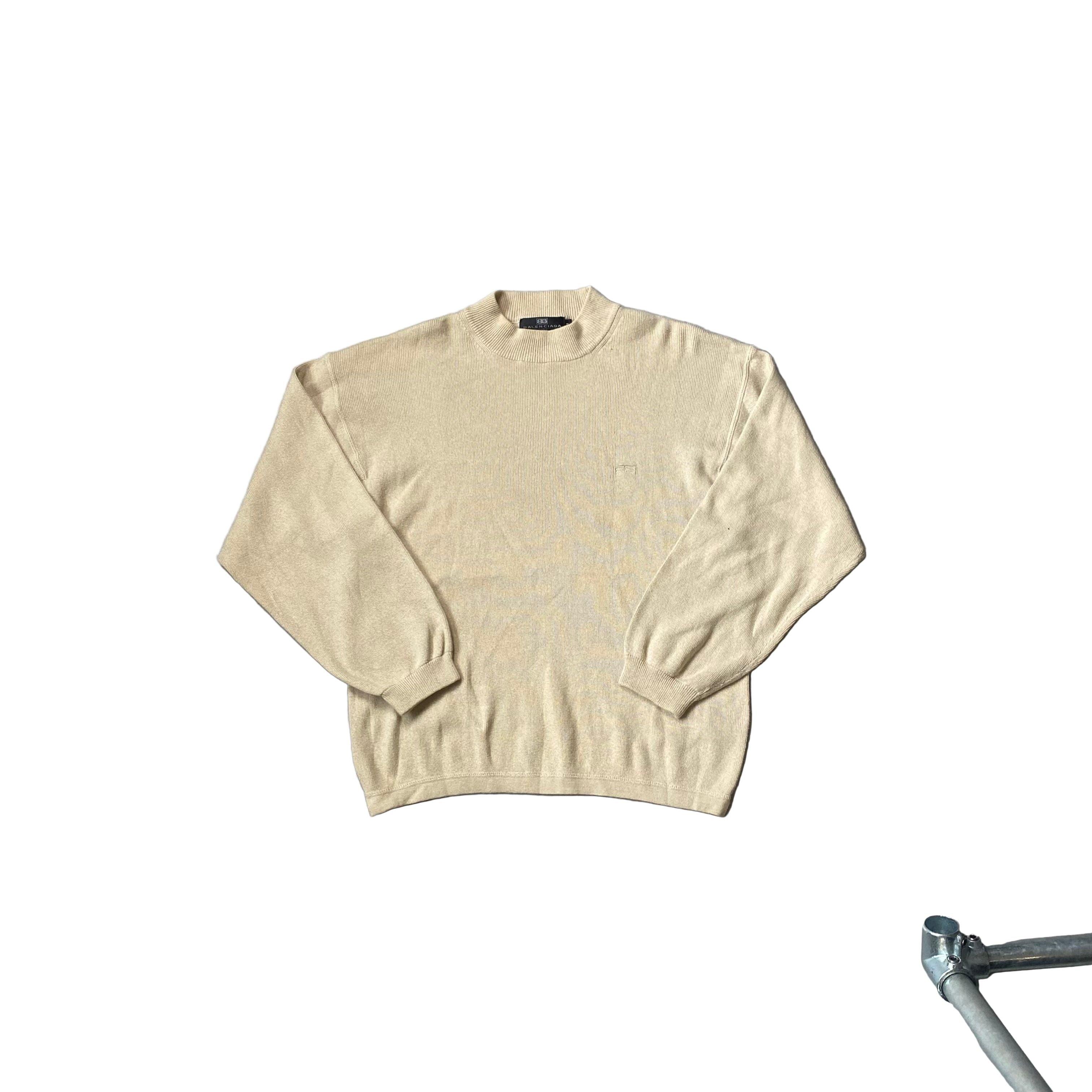 Vintage Cream Balenciaga Knitted Sweatshirt - M