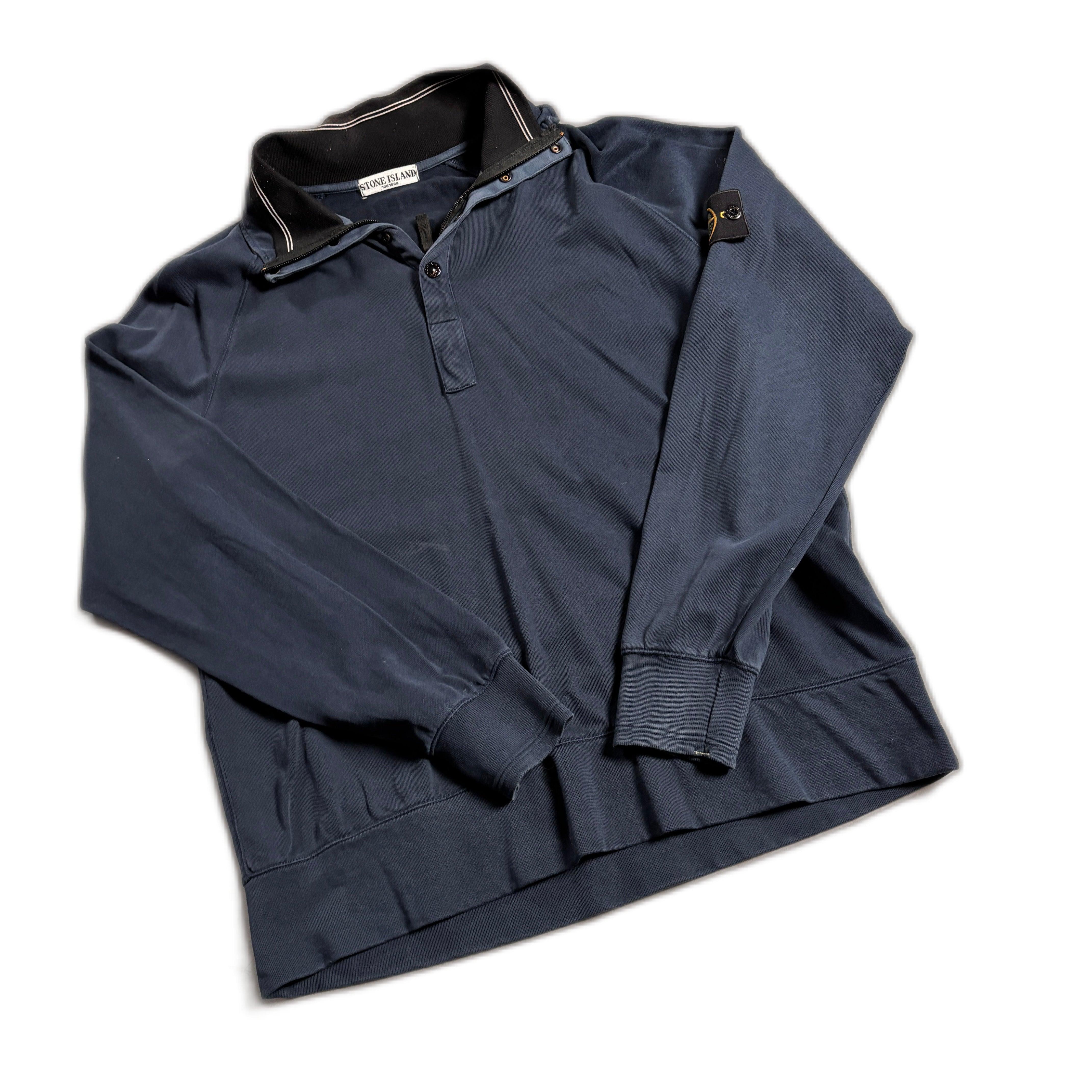 Navy Blue Stone Island 1/4 Zip Sweatshirt - XL (Recommended Size - M)