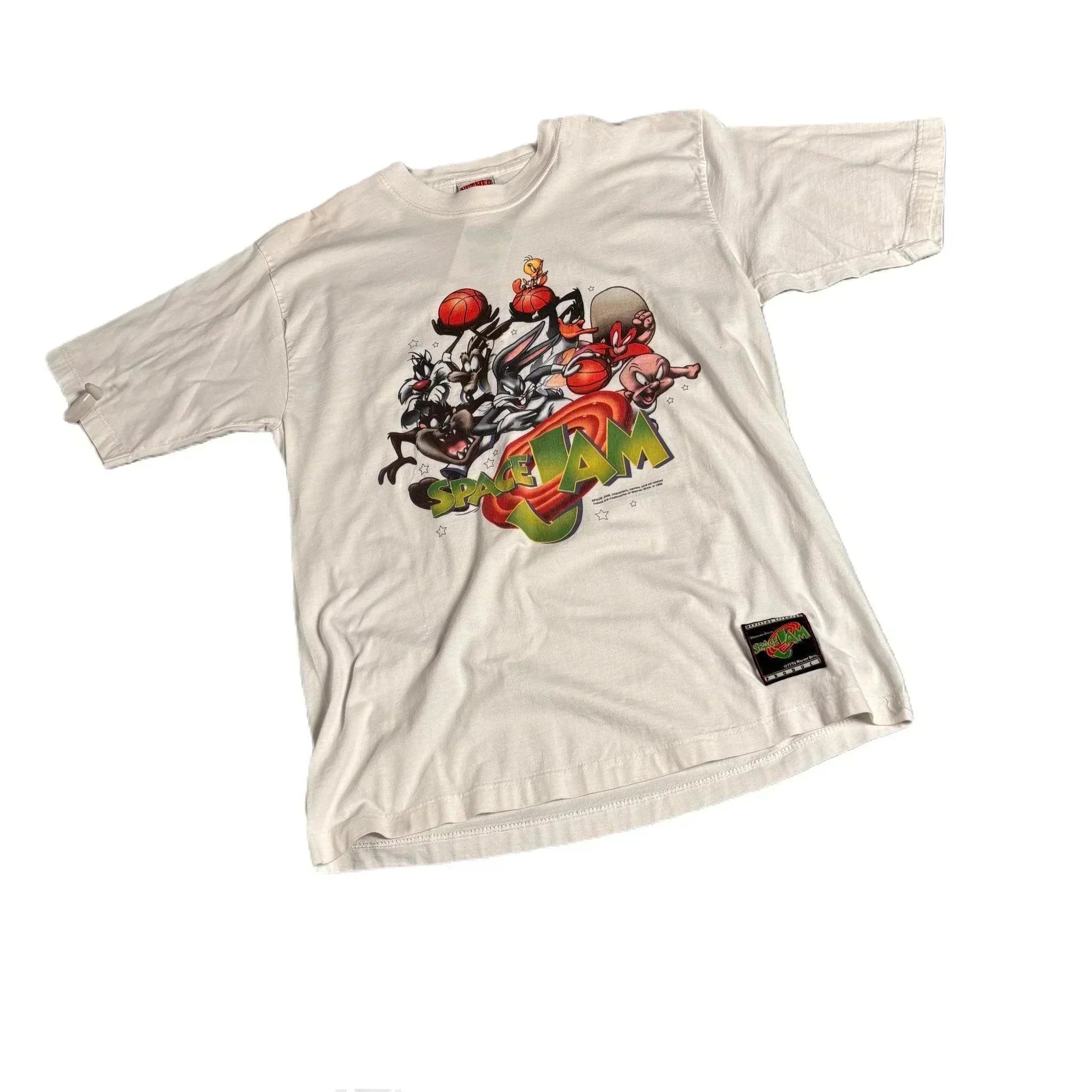 Vintage White Nutmeg Tune Squad Graphic Tee - L