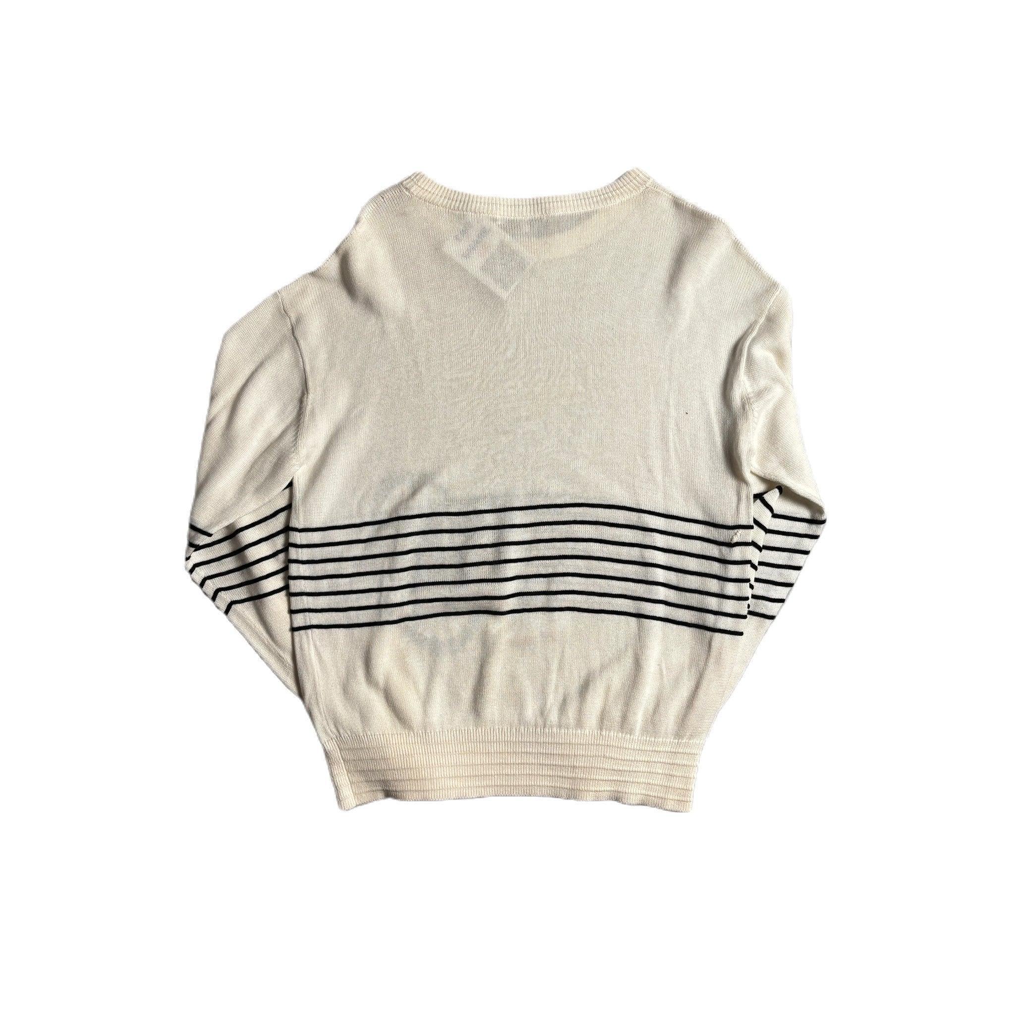 Vintage 90s White Christian Dior Sport Knitted Sweatshirt - L